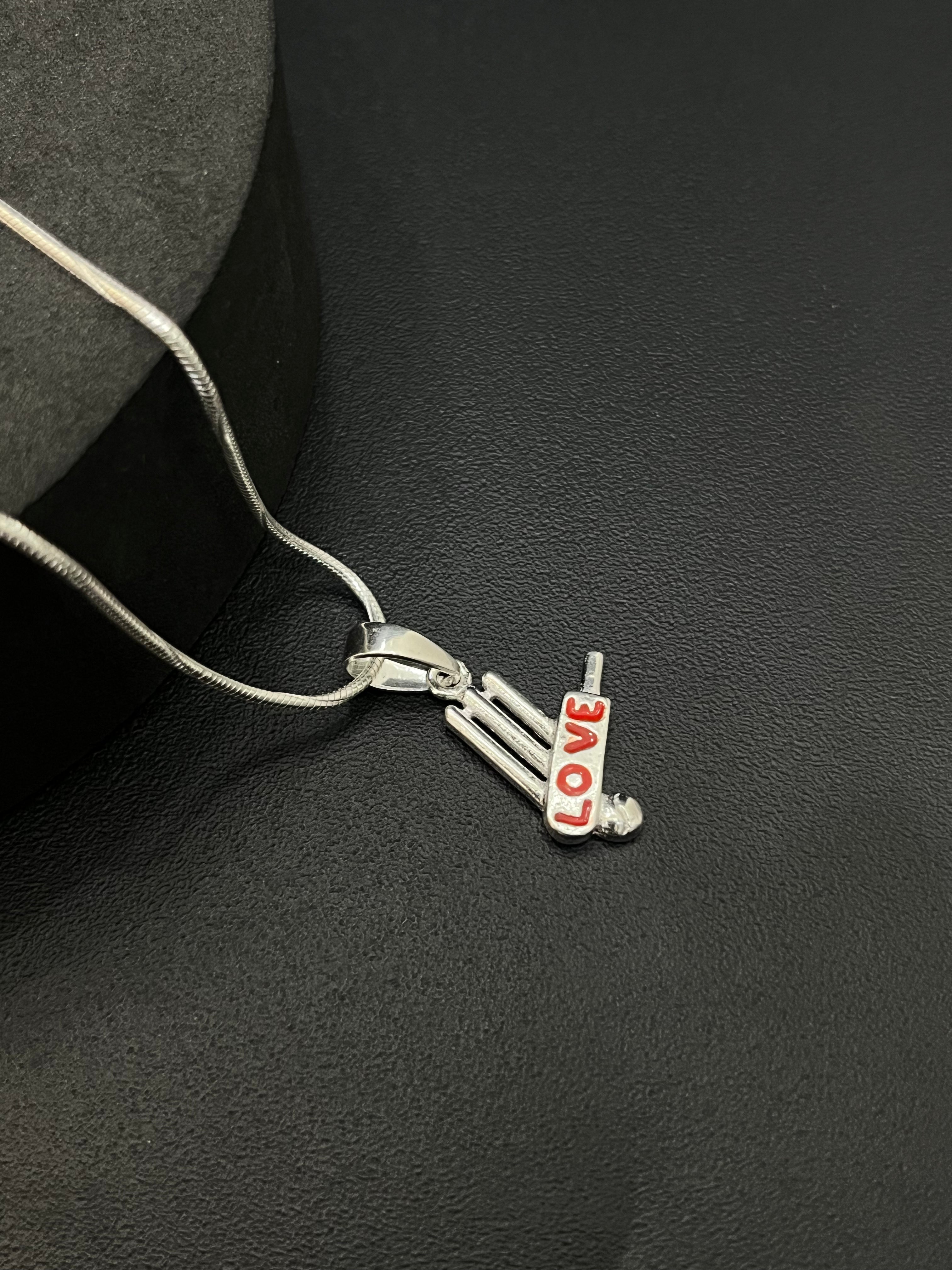 Silver Bat & Stumps Pendant