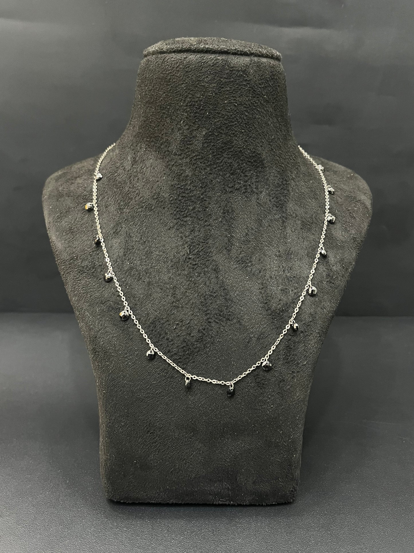 Silver Ladies Swarosvki Chain(Black)