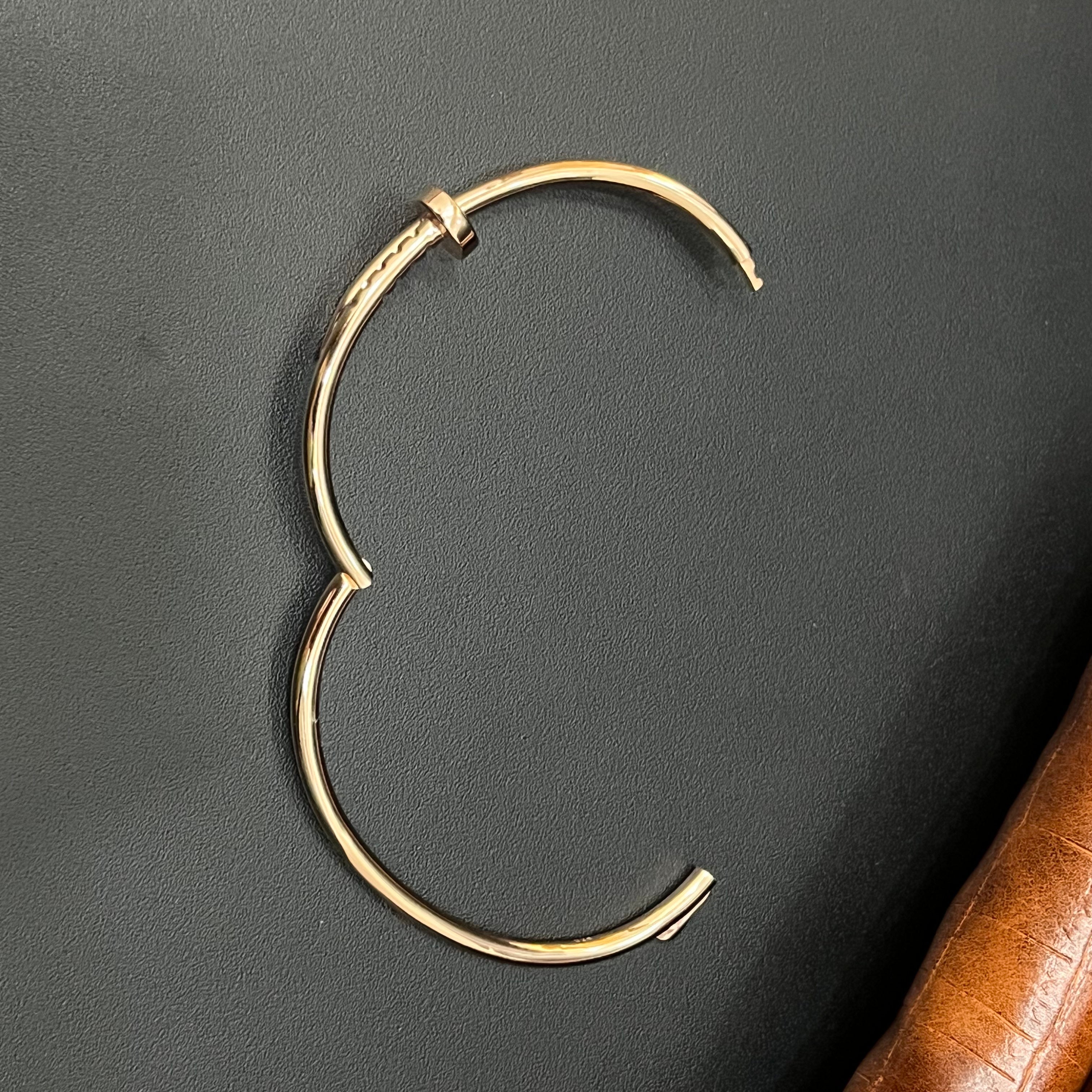 Silver Unisex Nail Kada Rosegold