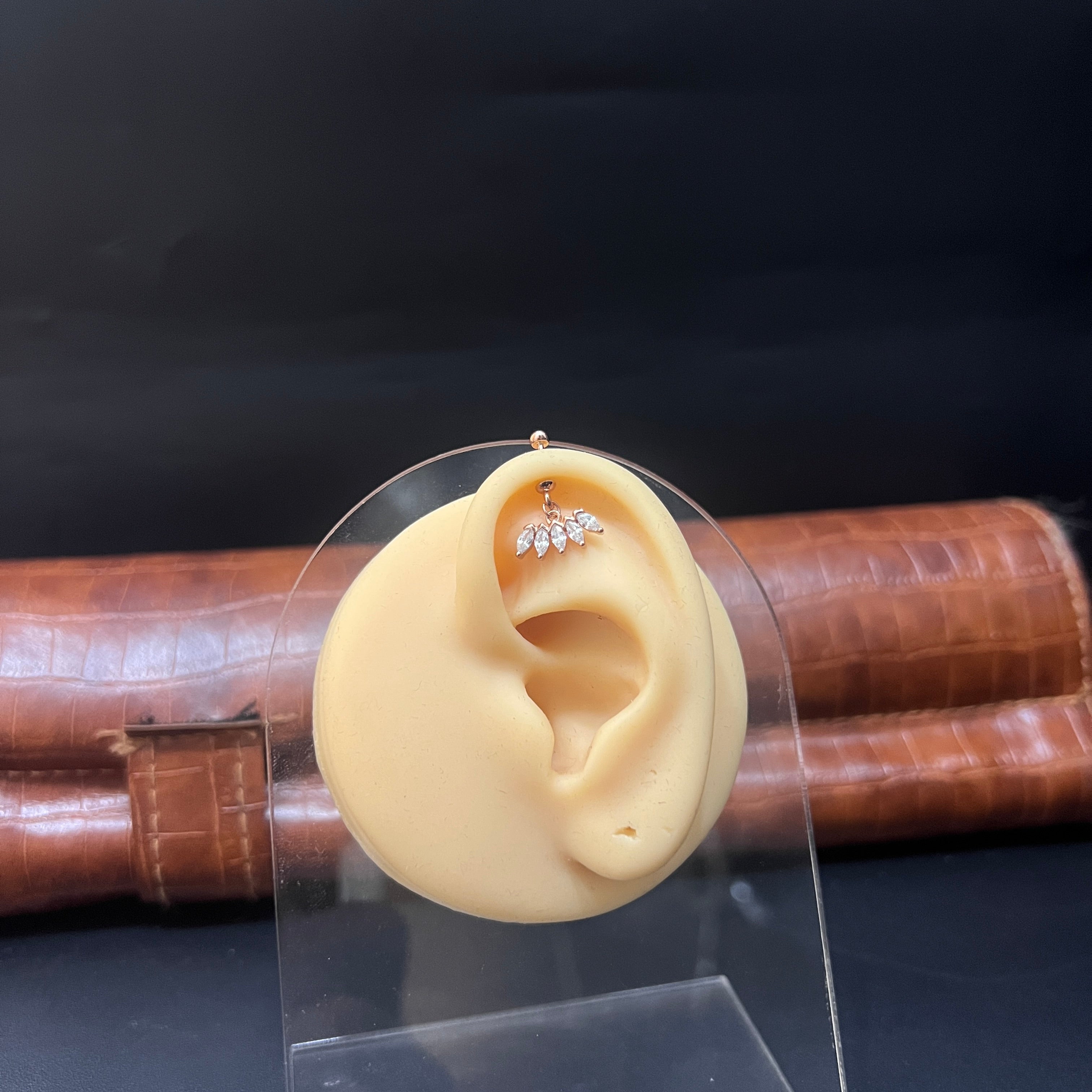 Silver Rosegold Bugadi Helix Stud Rosegold