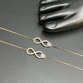 Silver Ladies Anklet Unique Infinity Blue Stones Edition Rose Gold 925