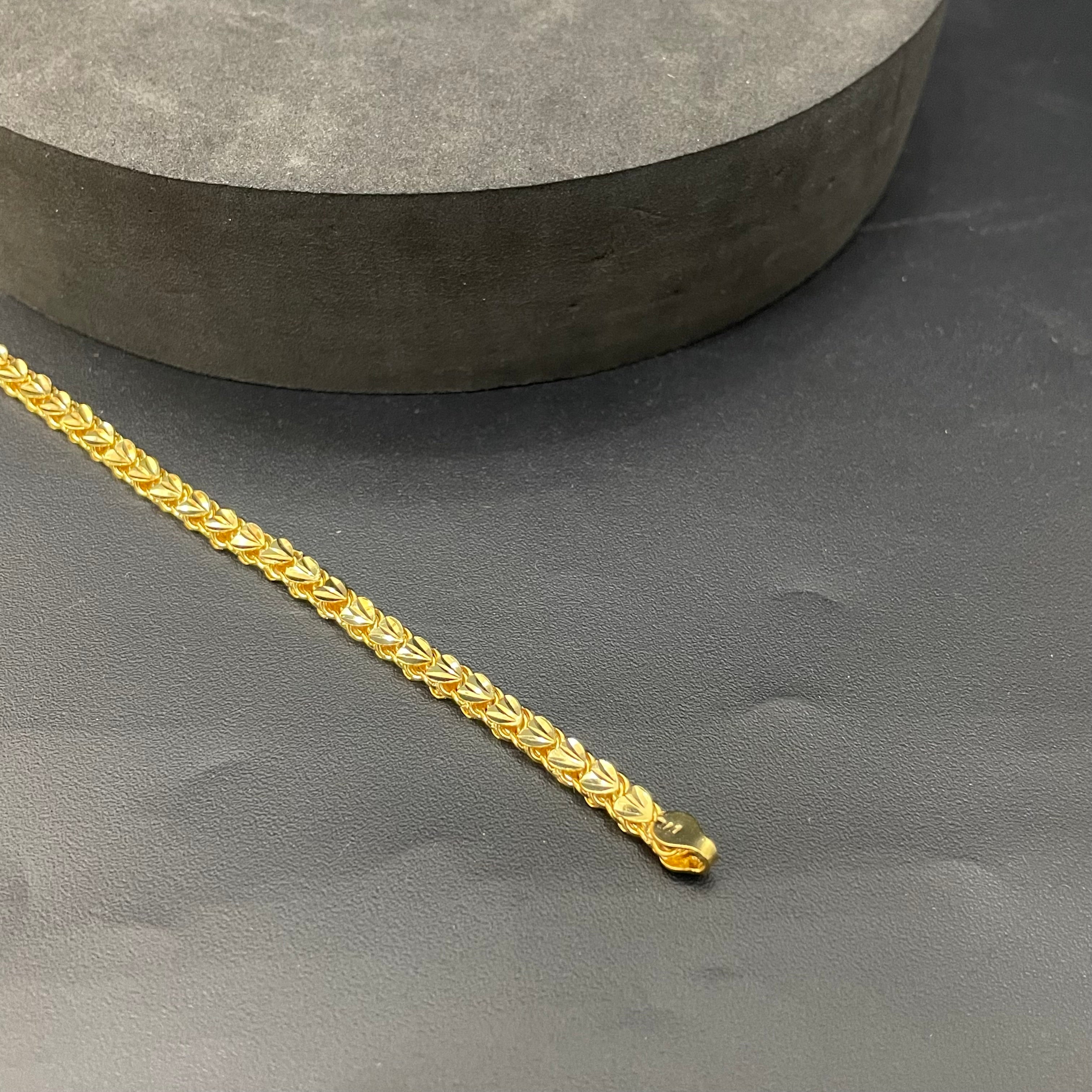 Silver Mens Gold Finished Bracelet HeartIN