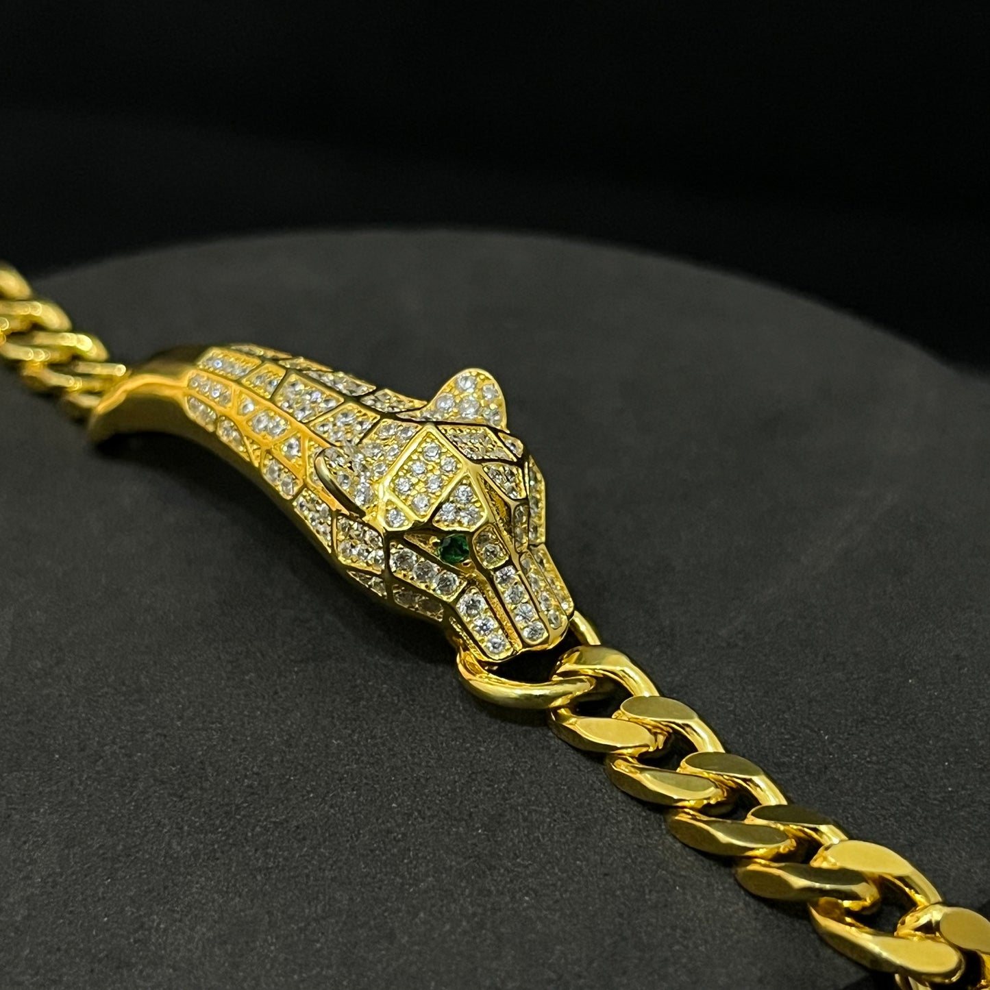 Silver Jaguar Bracelet Gold Finished