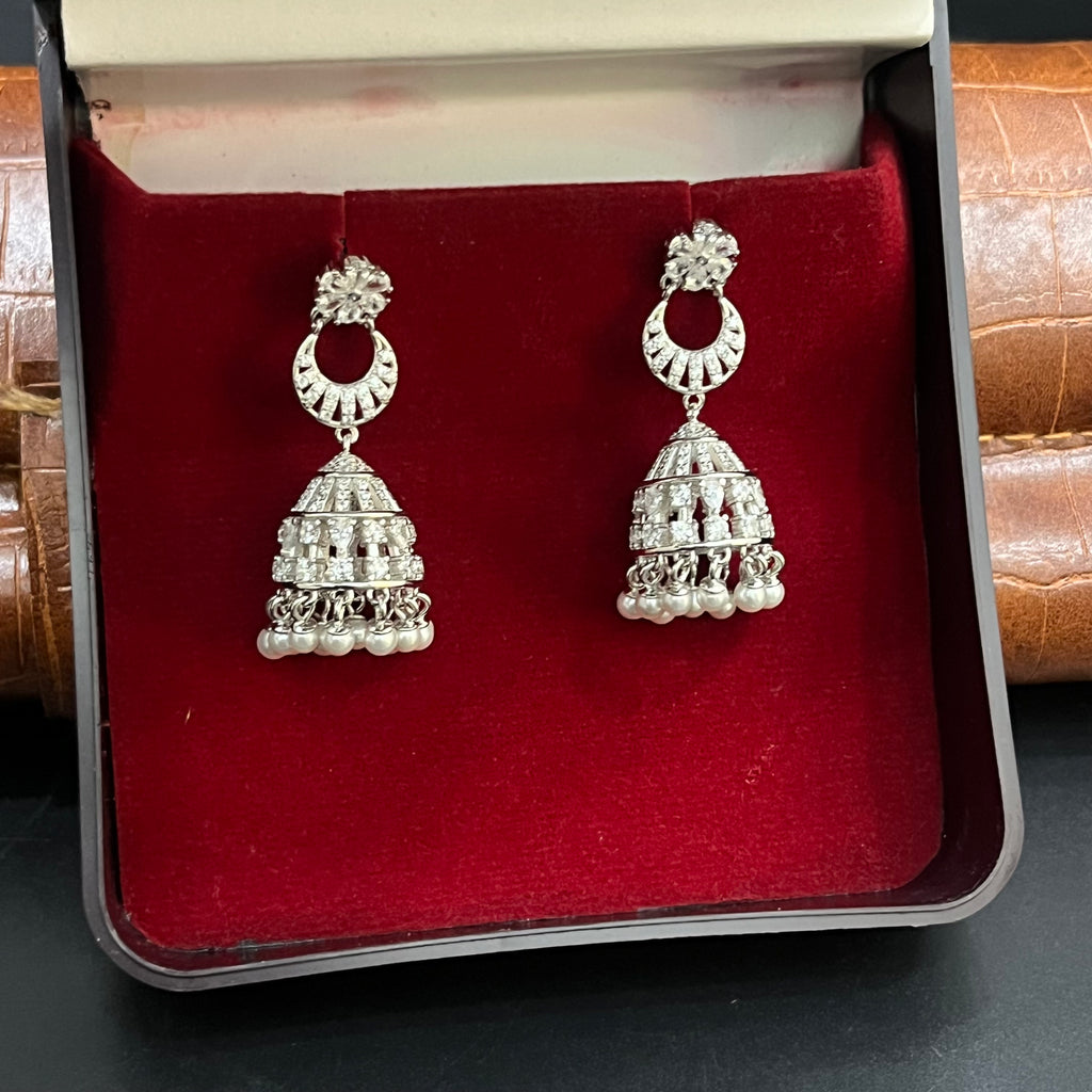 Silver Ladies Jimki Premium Crystal Muthu 925