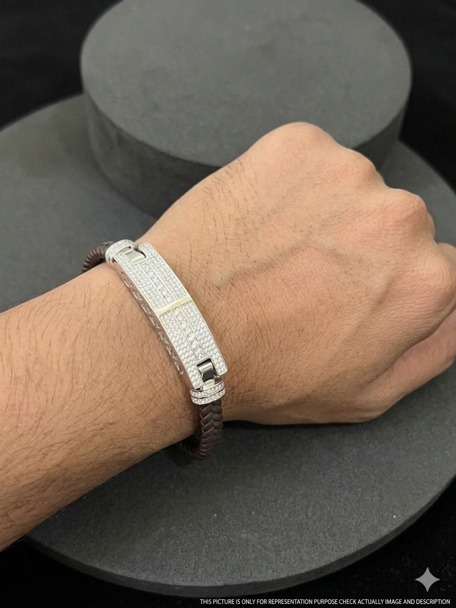 Mens Leather Kada Brown