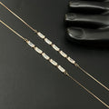 Silver Ladies Anklet Bricks Crystal 925