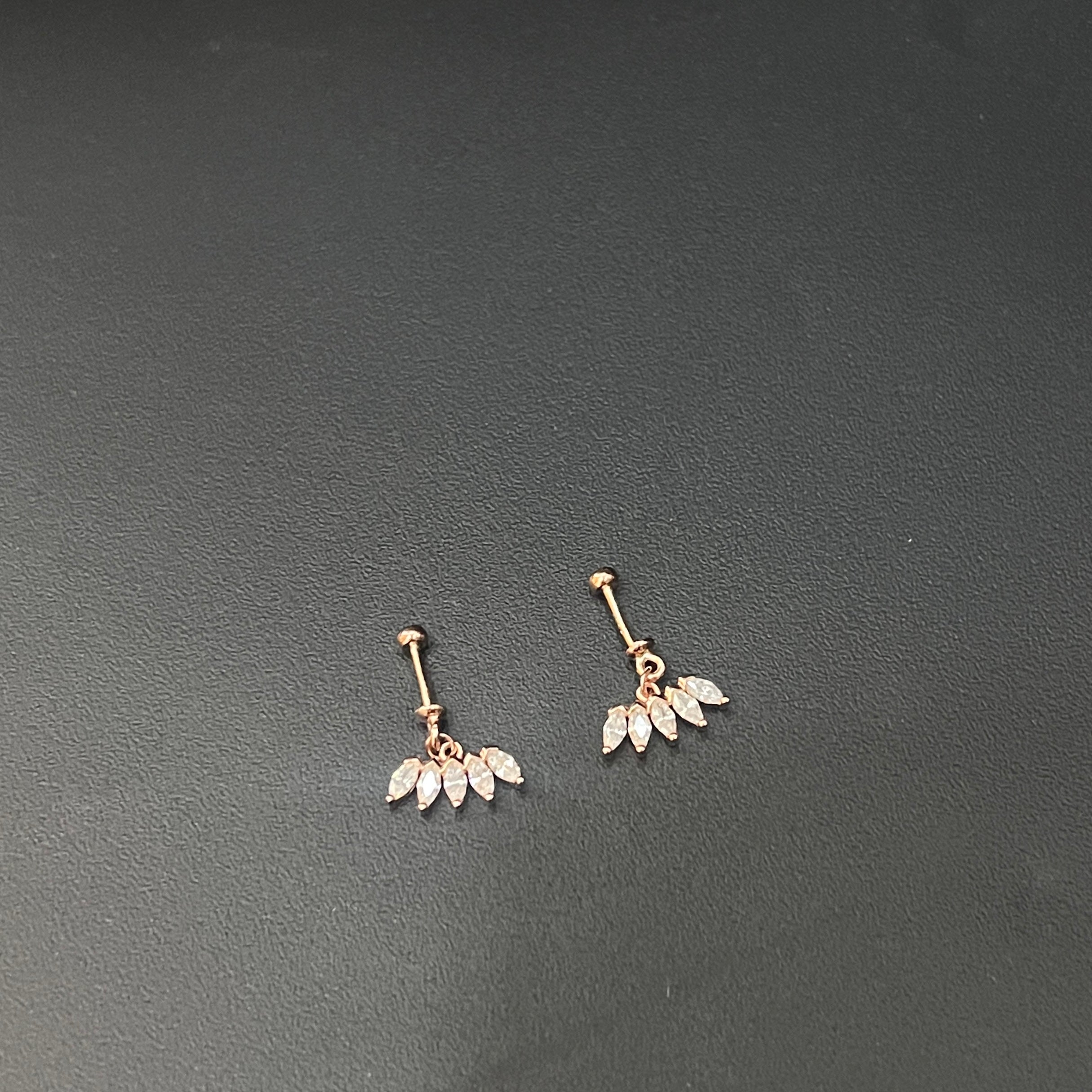 Silver Rosegold Bugadi Helix Stud Rosegold