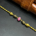 Silver Ladies Bracelet Traditional Pattern Gold Finish 925
