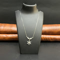 Silver Ladies Pendant Chain Graceful Flower Drop 925