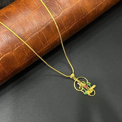 Silver Muragra & Peacock Gold Finished Pendant