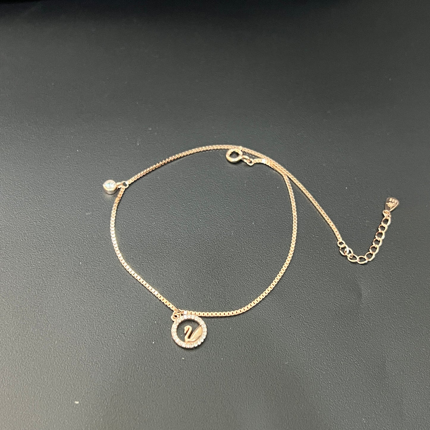Ladies Anklet Swan Rosegold