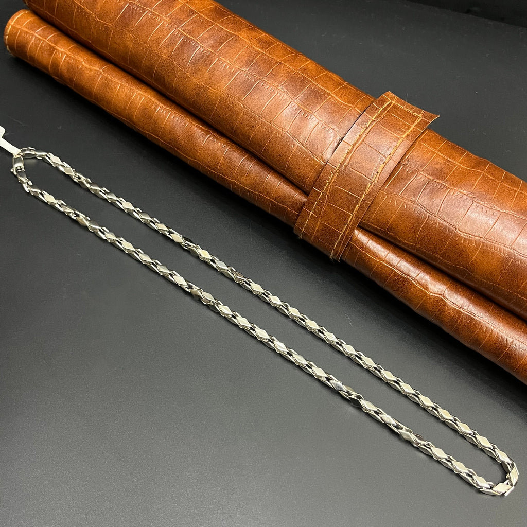 Silver Mens chain Kathli Classic Mat Finish 925