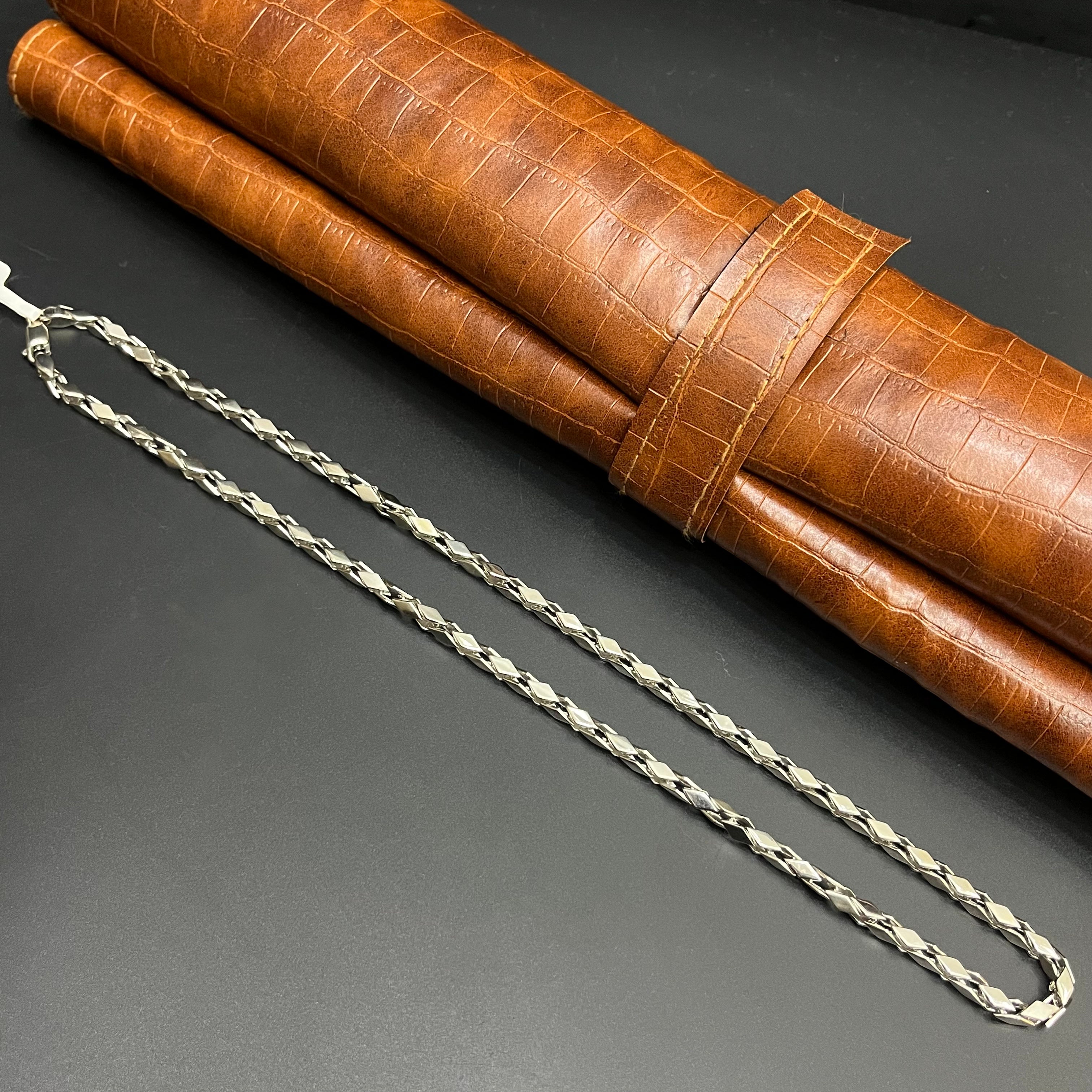 Silver Mens chain Kathli Classic Mat Finish 925