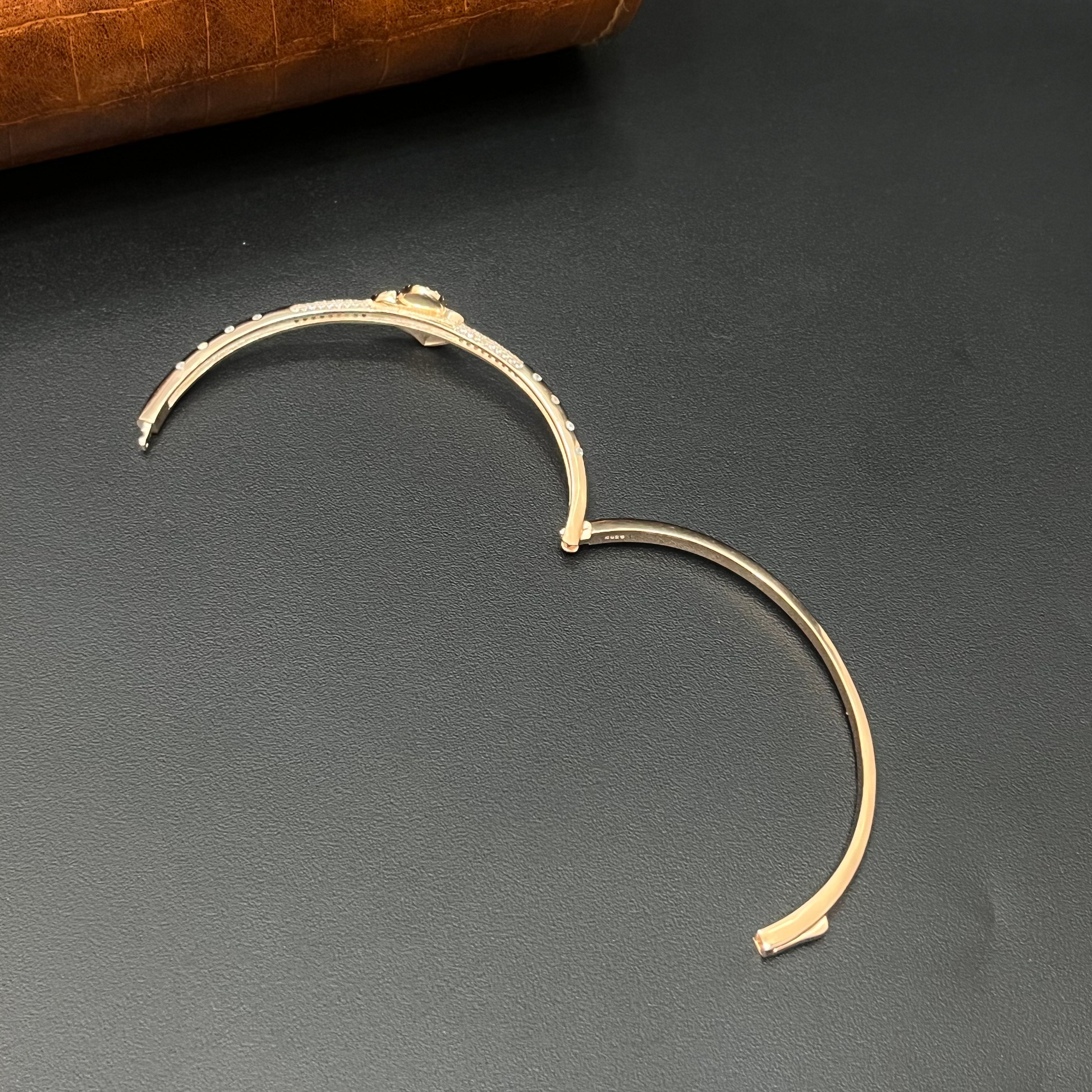 Silver Ladies Kada Heart Green Rosegold