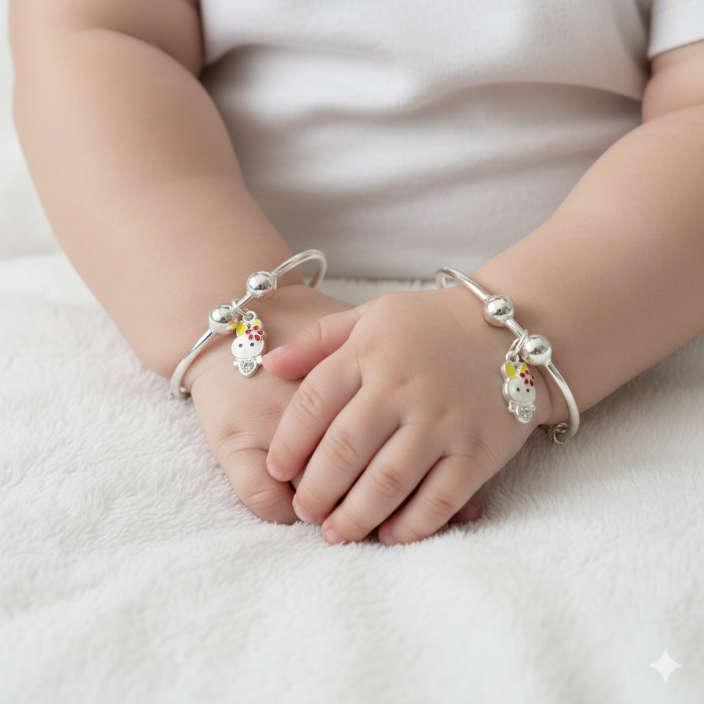 Silver Baby kada Hanging Charms Mini