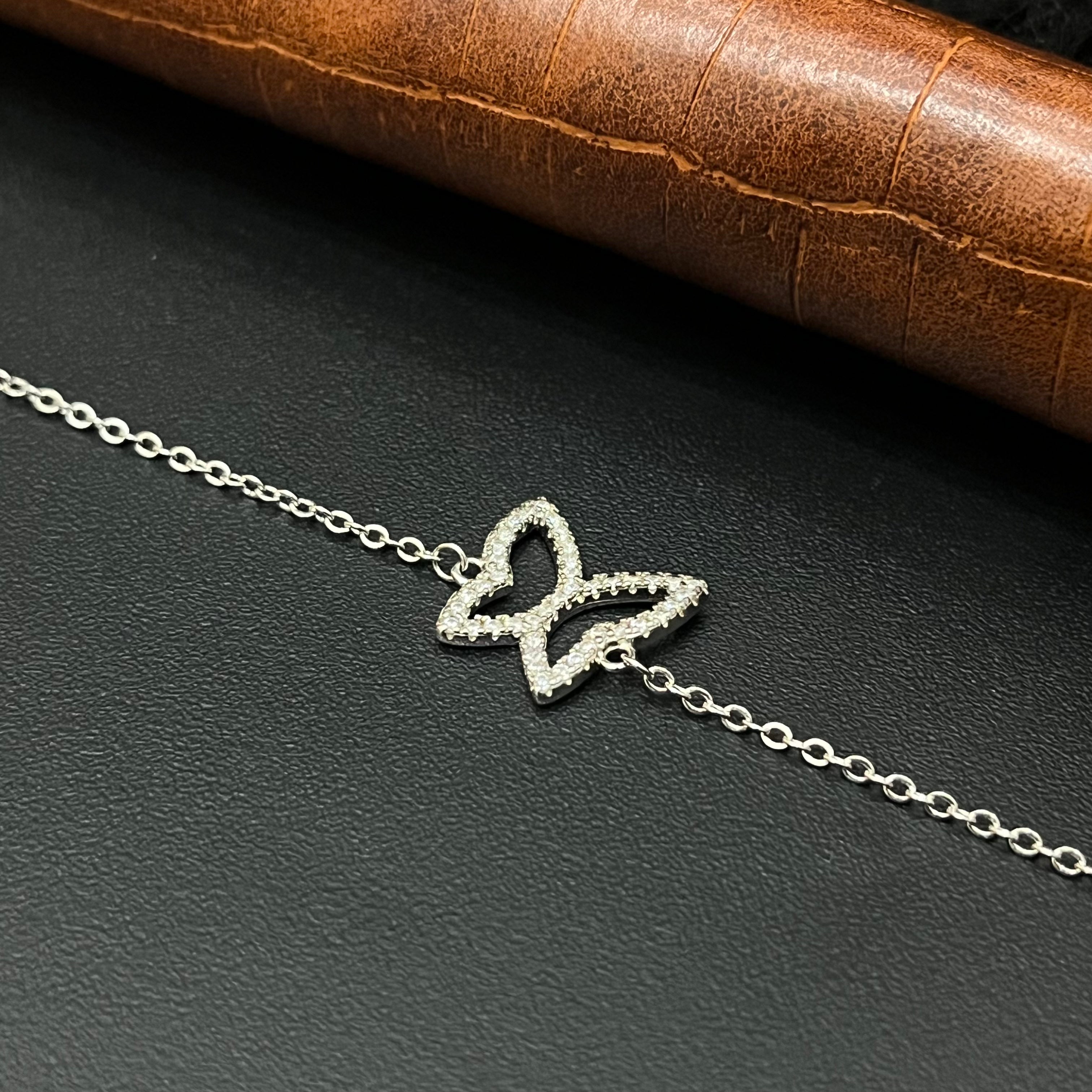 Silver Ladies Bracelet Butterfly
