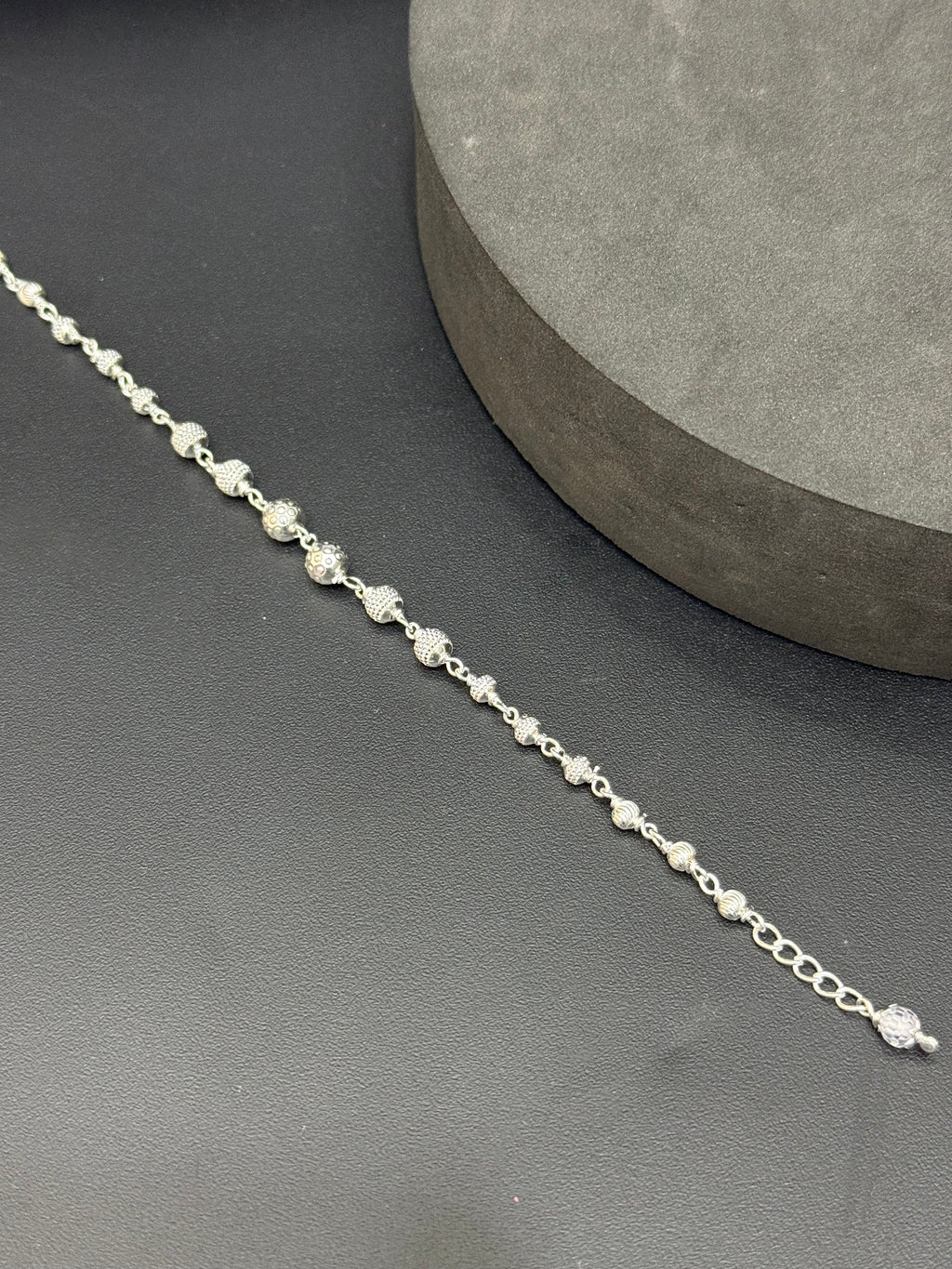Silver Ladies Bracelet CNC Balls C03