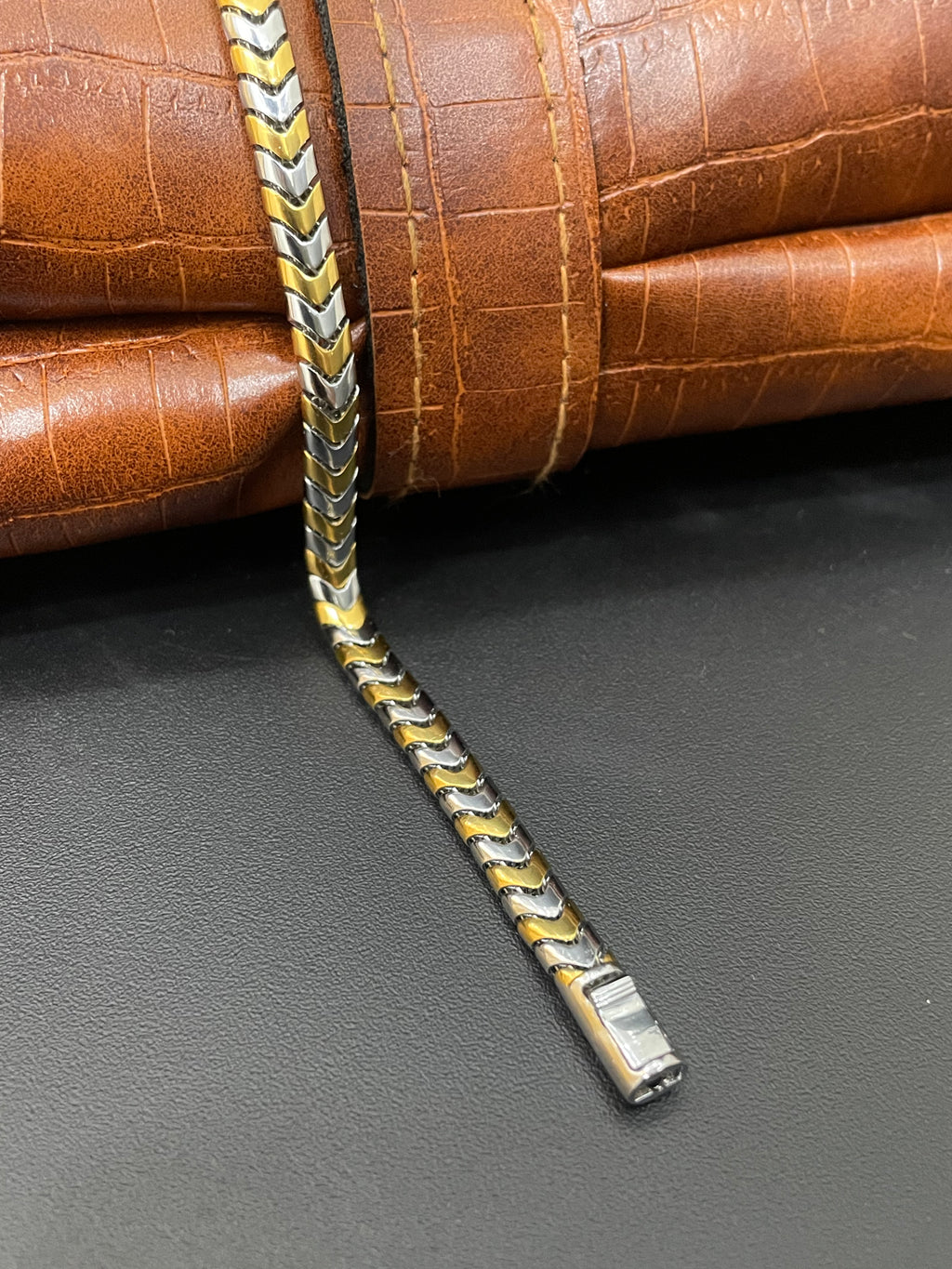Silver Men's Bracelet Two Tone TT2 925