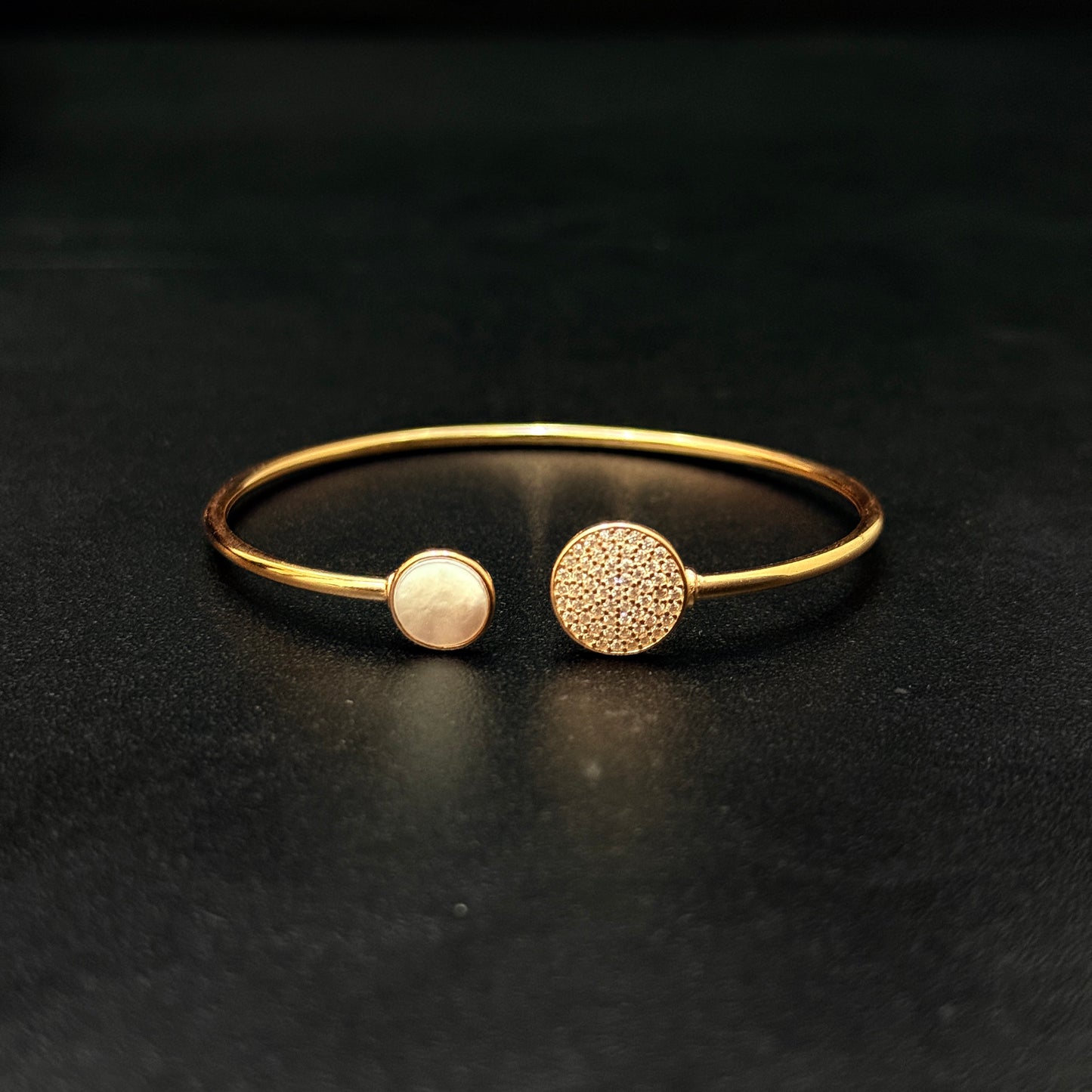 Ladies Silver Kada_ Pink Pearl  Grace RG