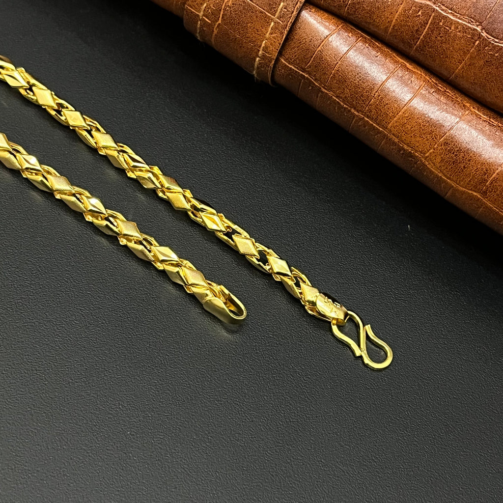 Silver Kathli Chain Two Tone 24inches