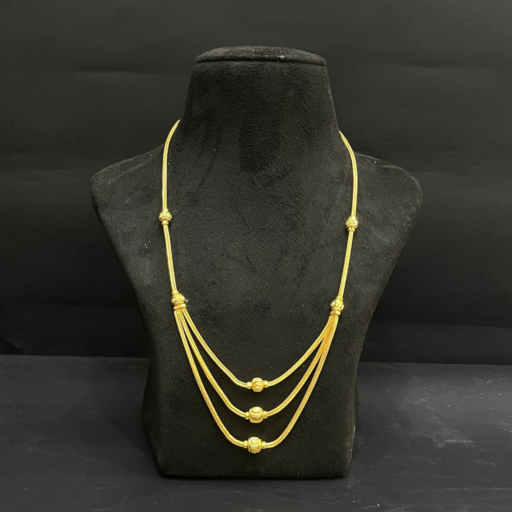 Silver Ladies Chain Three Layer Chain 1 Gold Finished 925