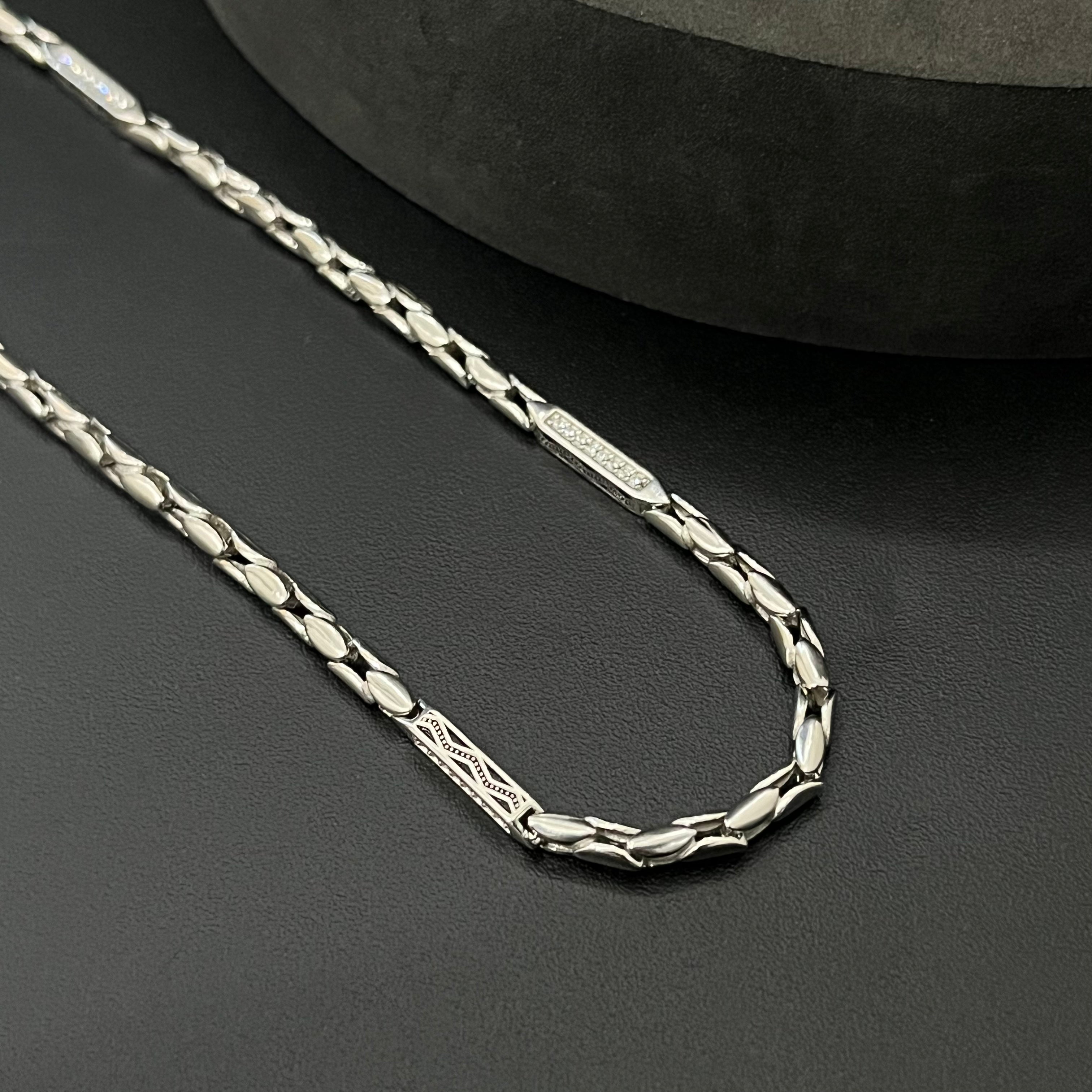 Silver Mens Chain Choco Oval Kathli