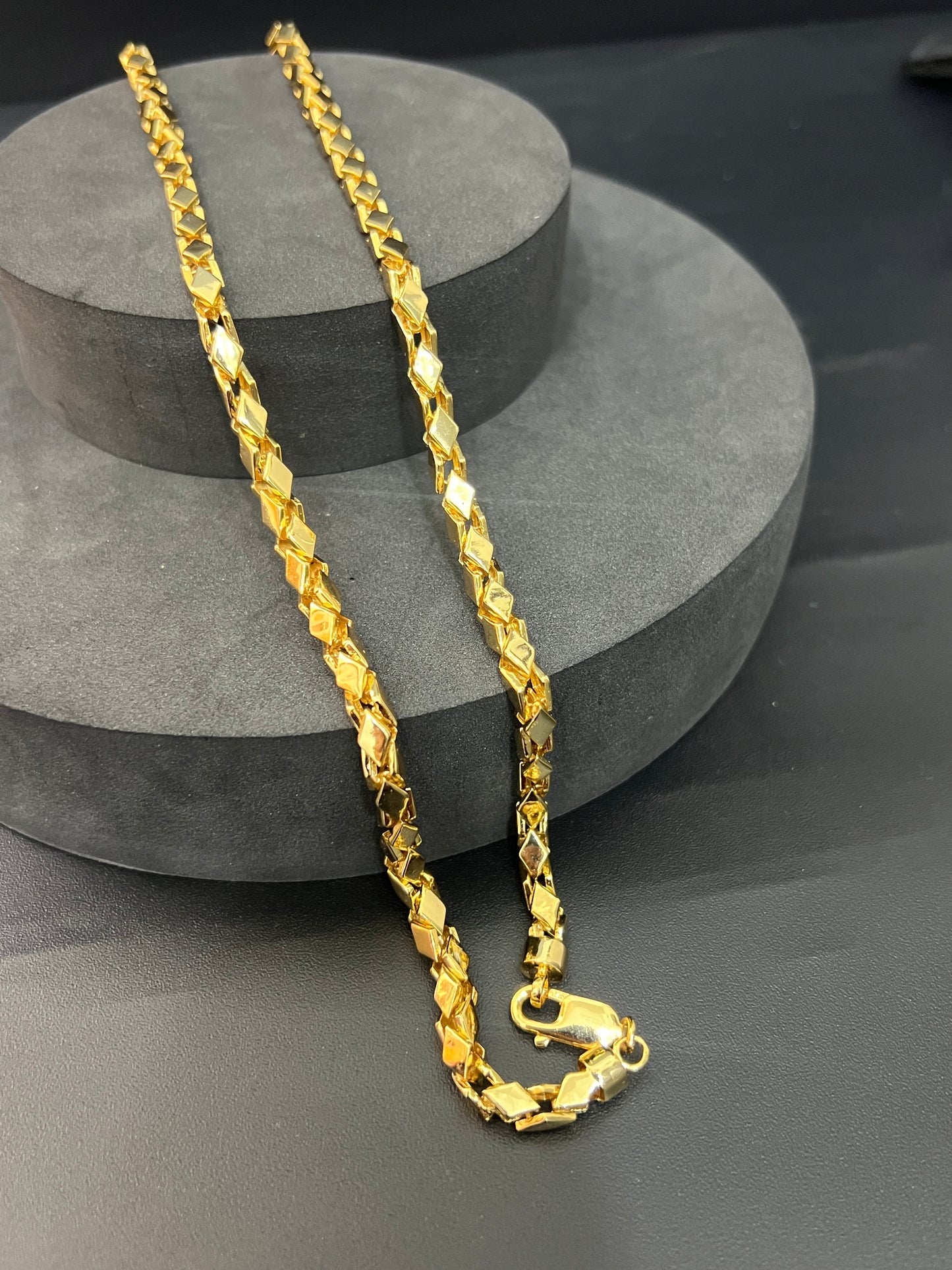 Men's Chain_Italian Kathli Chain(broad_gold finished)