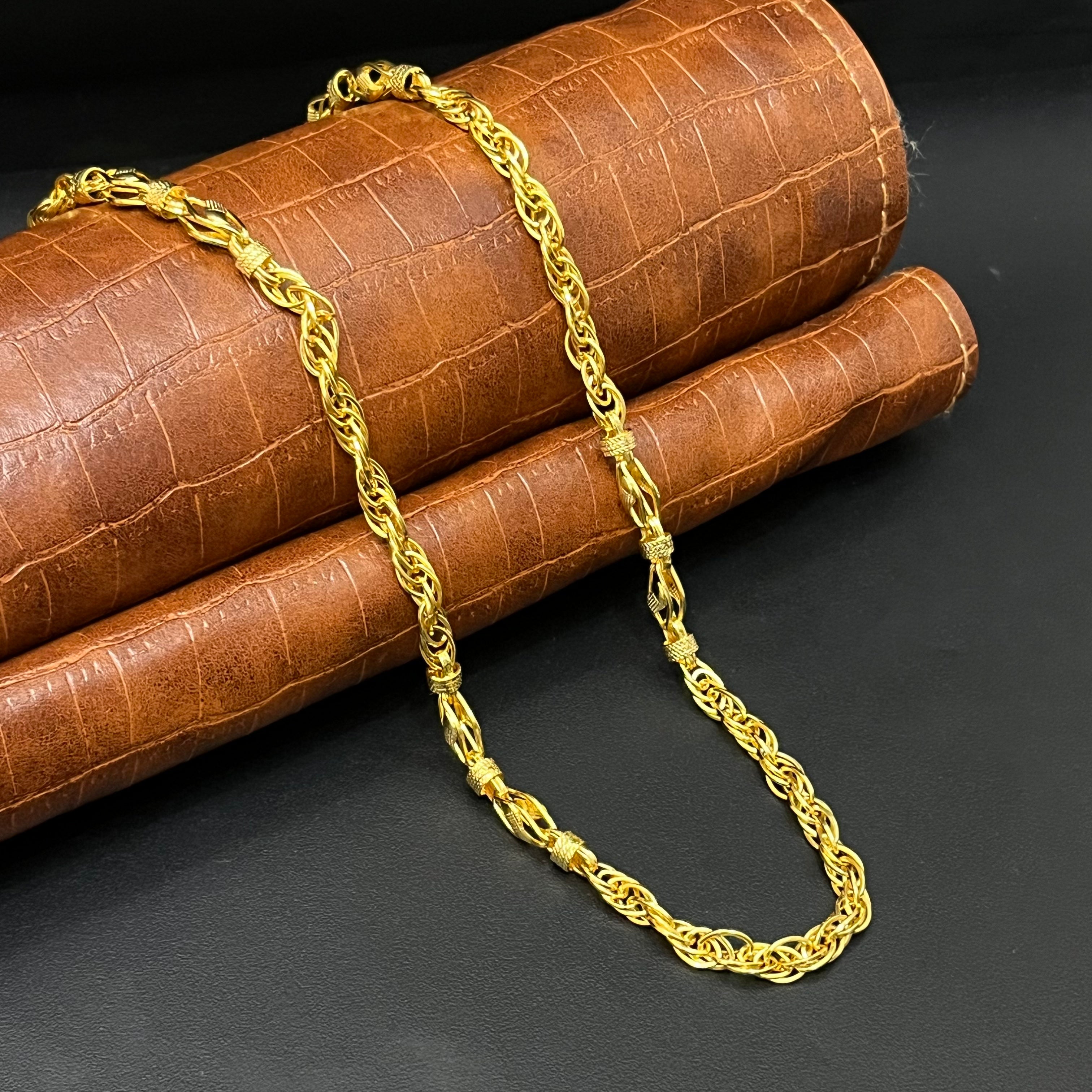 Silver Mens Chain Gold Finished Indo Italian 925