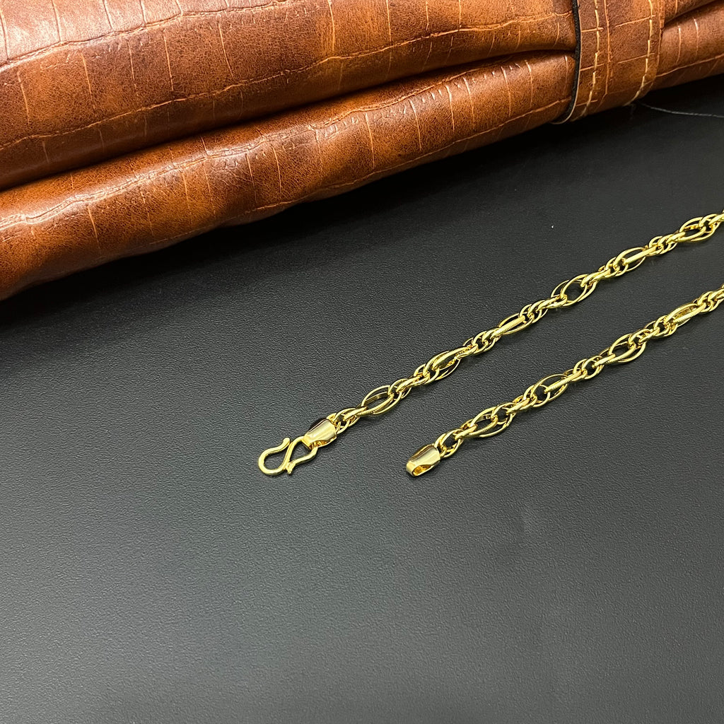 Silver Mens Indo Italian Chain Gold Finished Links01