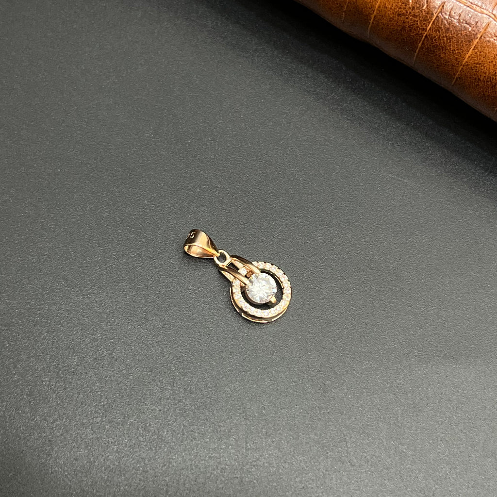 Silver Ladies Pendant Double Halo Elegance Rose Gold 925