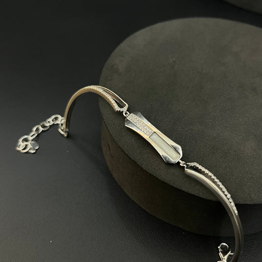 Silver Ladies Bracelet Platinum Finish MOP