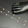 Silver Ladies Anklet Petal Leaf Drops Rose Gold 925
