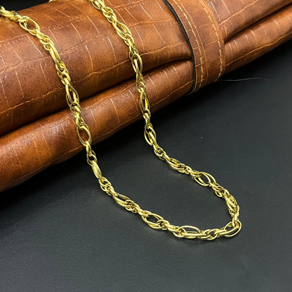 Silver Mens Indo Italian Chain Gold Finished Links01