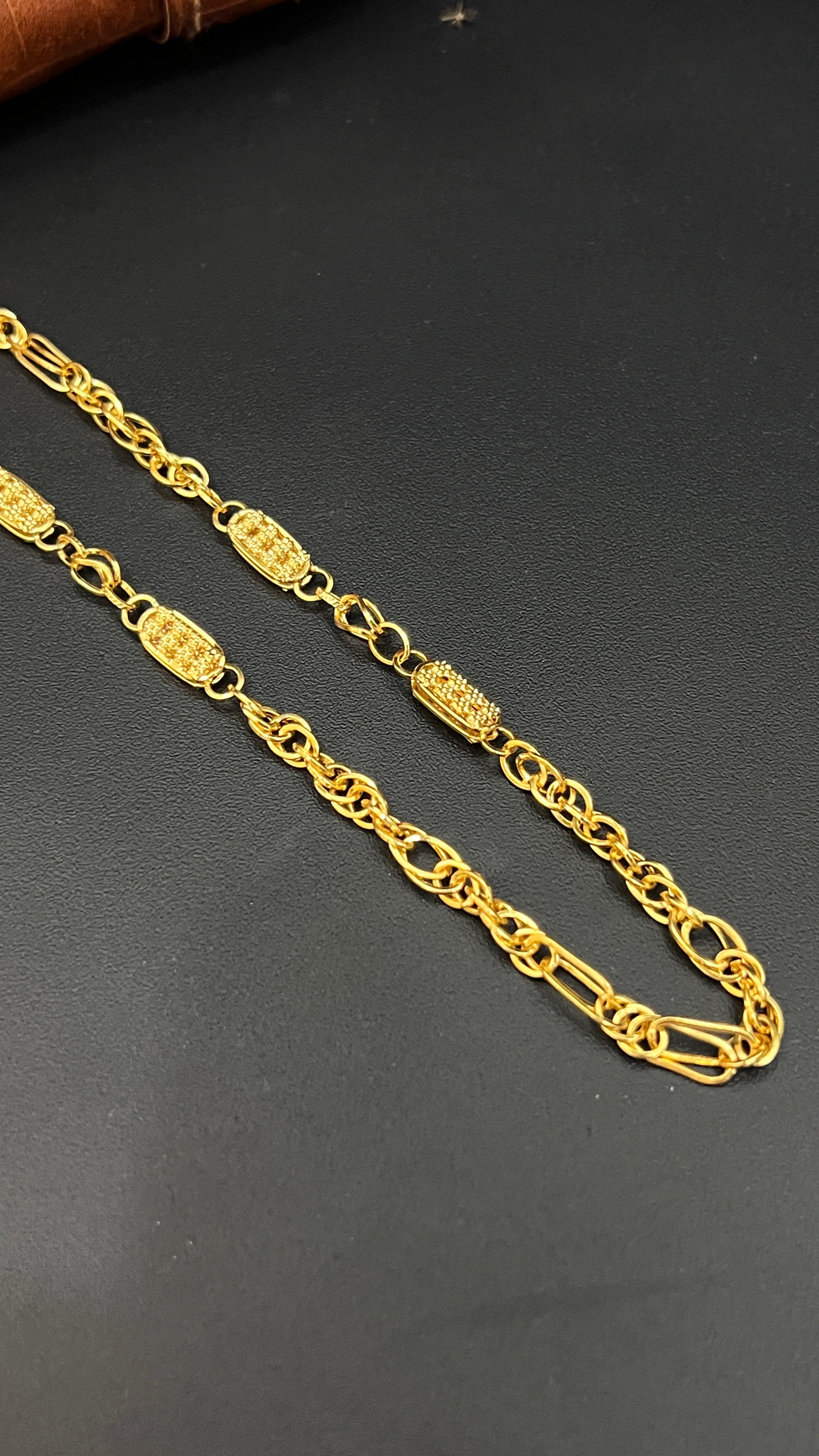 Silver Mens Chain Italian Gold Finished