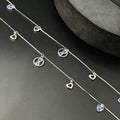 Silver Ladies Anklet Circle infinty & Heart Charms SS