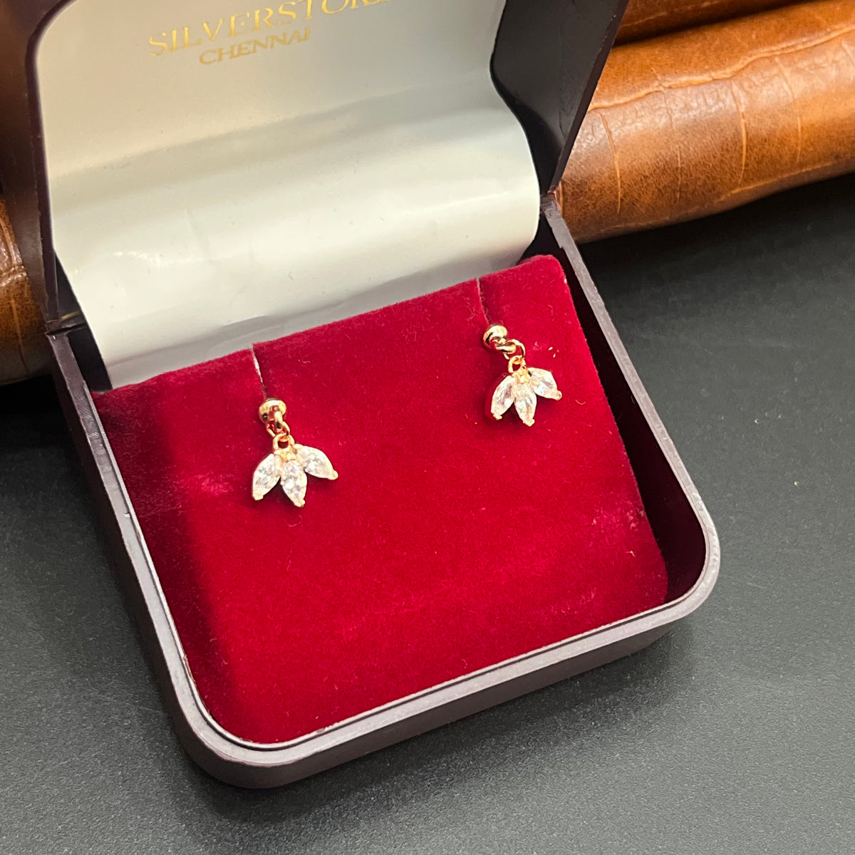 Silver Ladies Bugdi Petal Drop Rose Gold 925