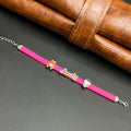 Silver Kids Bracelet Cute Characters Charms BABY Pink Band 925