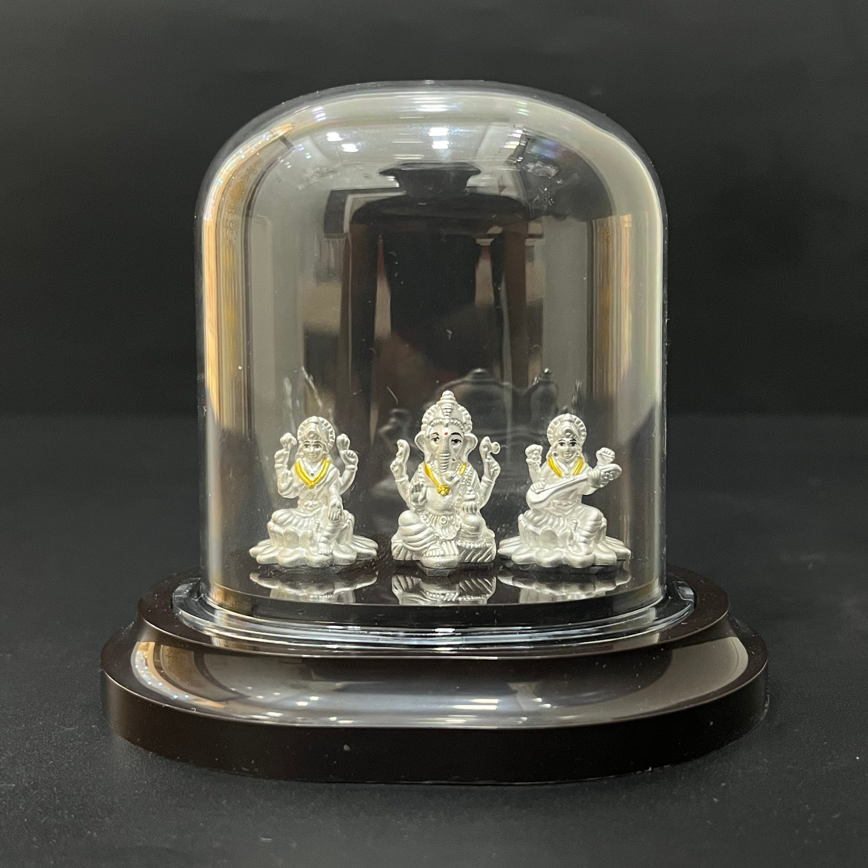 Silver Ganesh,Lakshmi & Sarswathi Idol