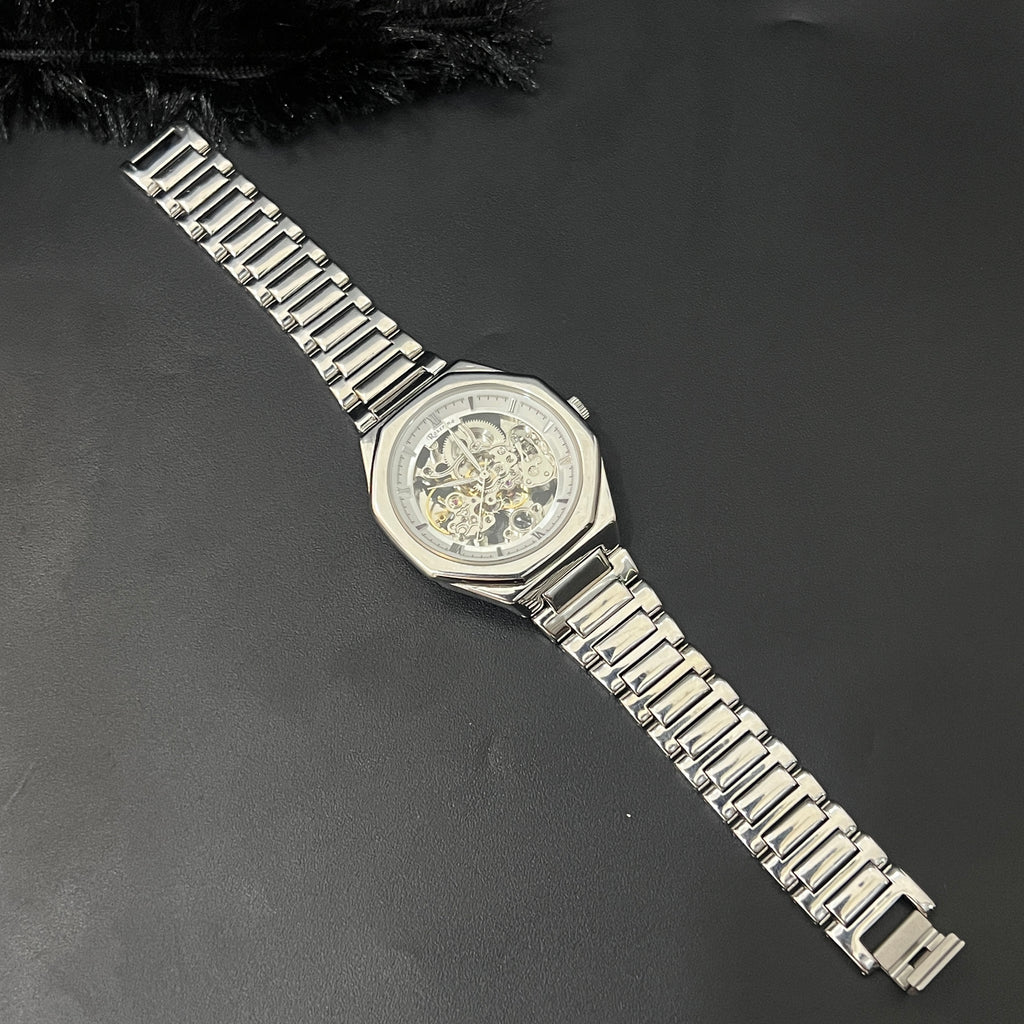 Silver Mens Watch Imperial Open Heart Timepiece 925