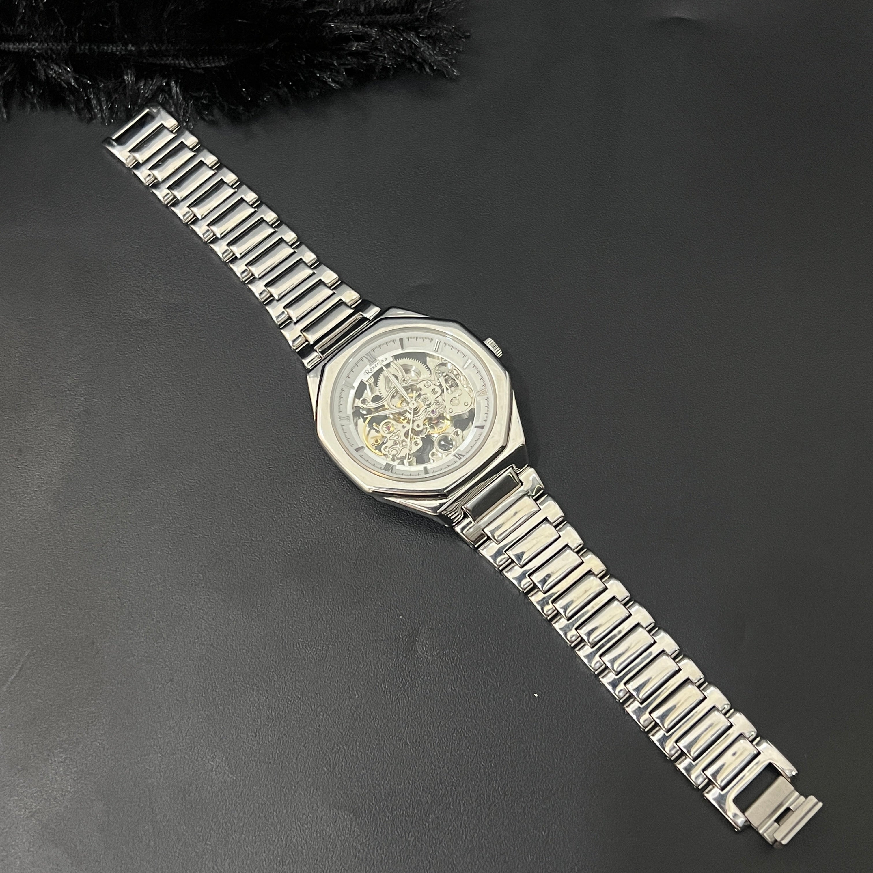Silver Mens Watch Imperial Open Heart Timepiece 925
