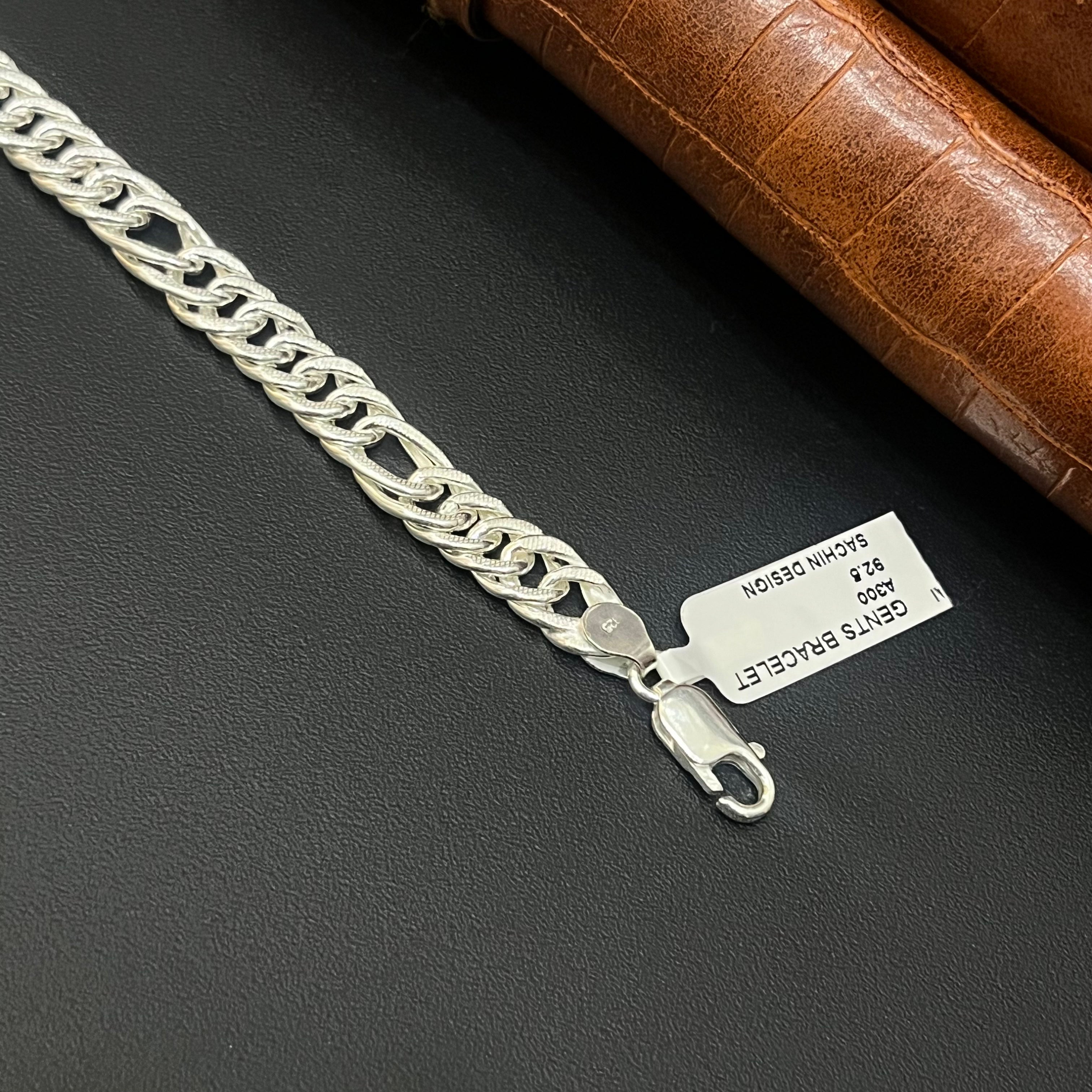 Silver Mens Bracelet Indo Italy MS02 925
