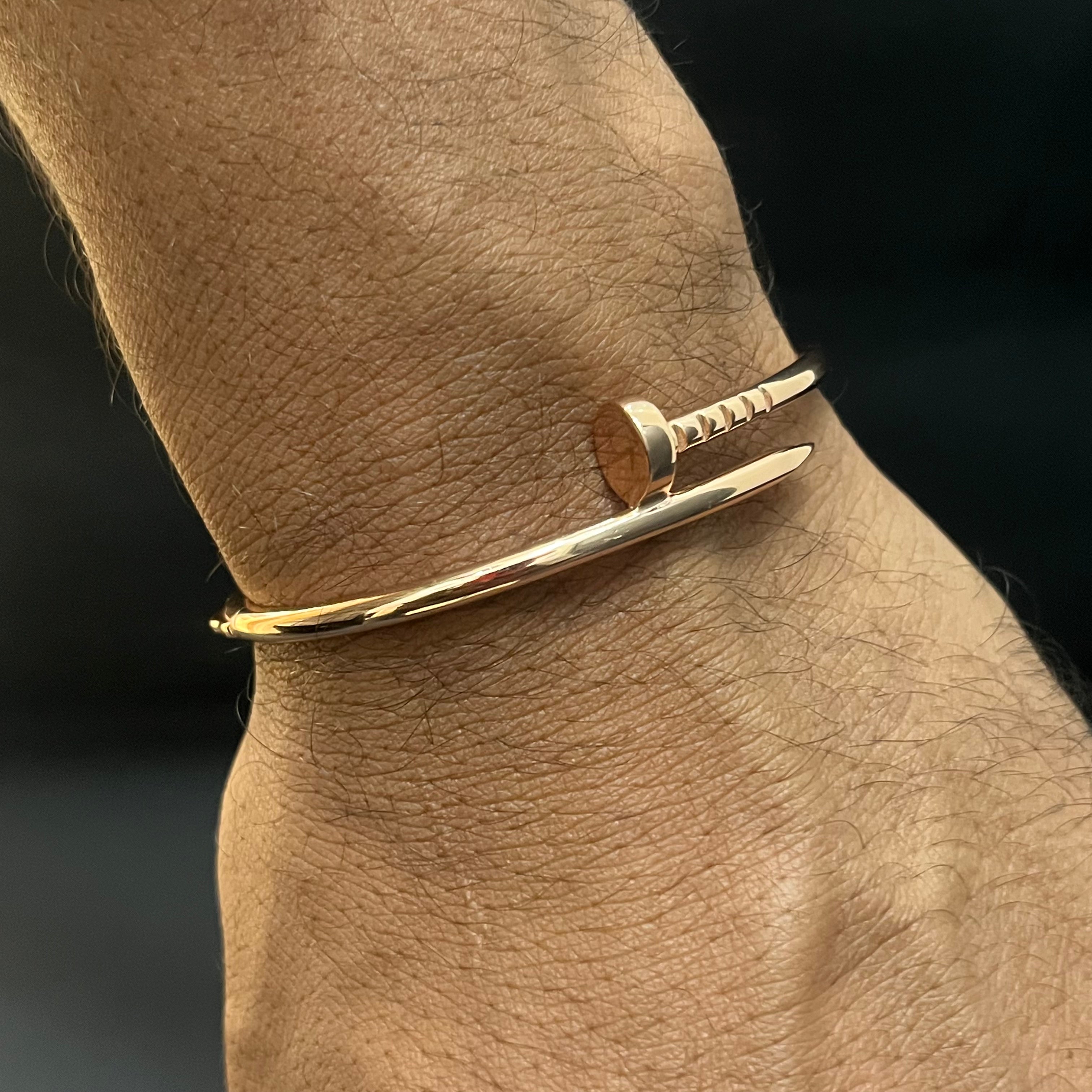 Silver Unisex Nail Kada Rosegold