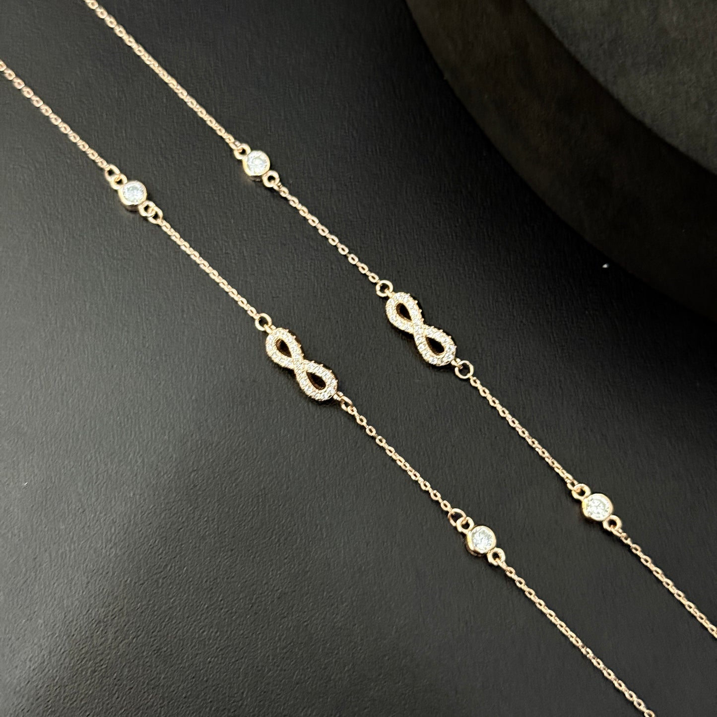 Silver Ladies Anklet Infinity RG