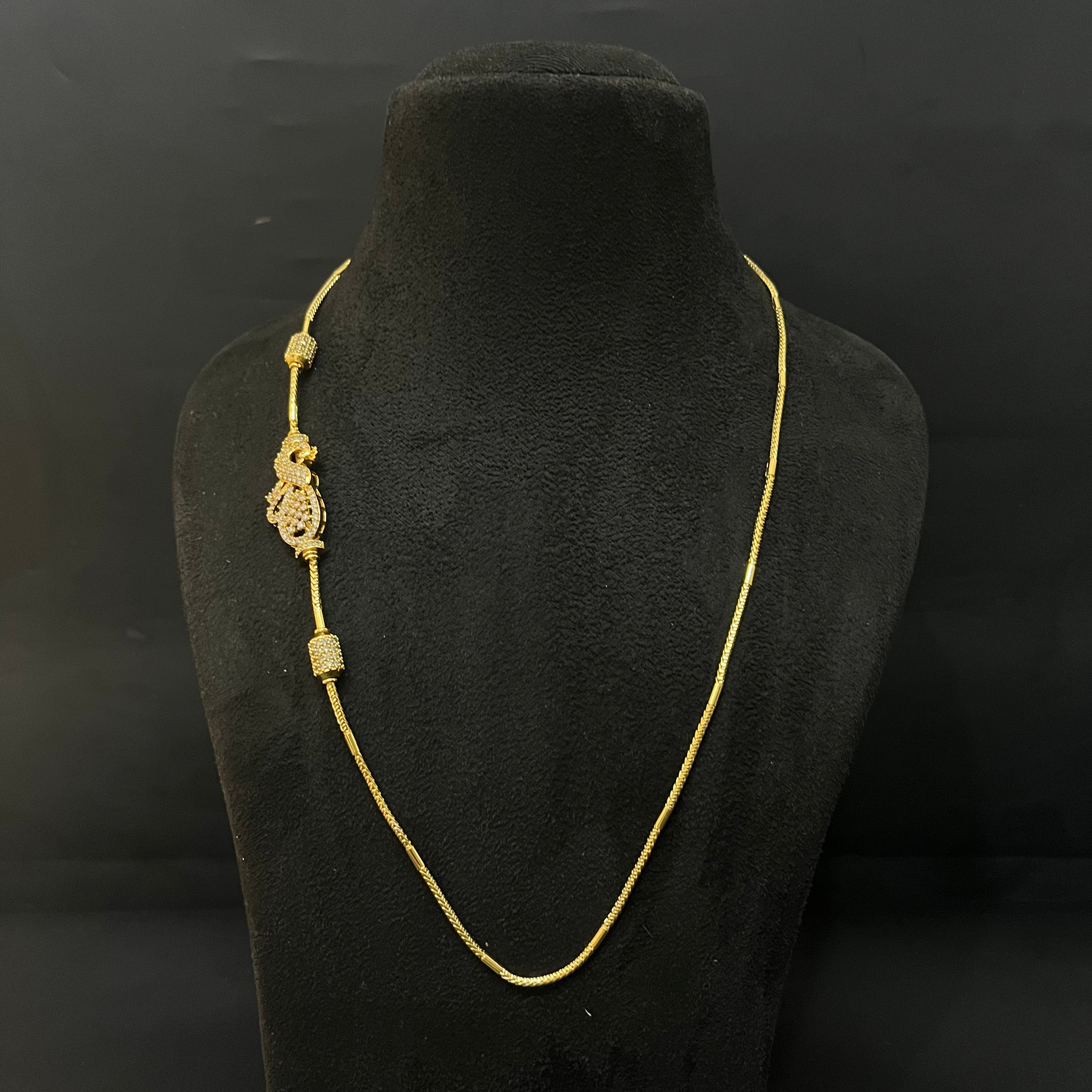 Silver Thali Sarad Peacock American Diamond