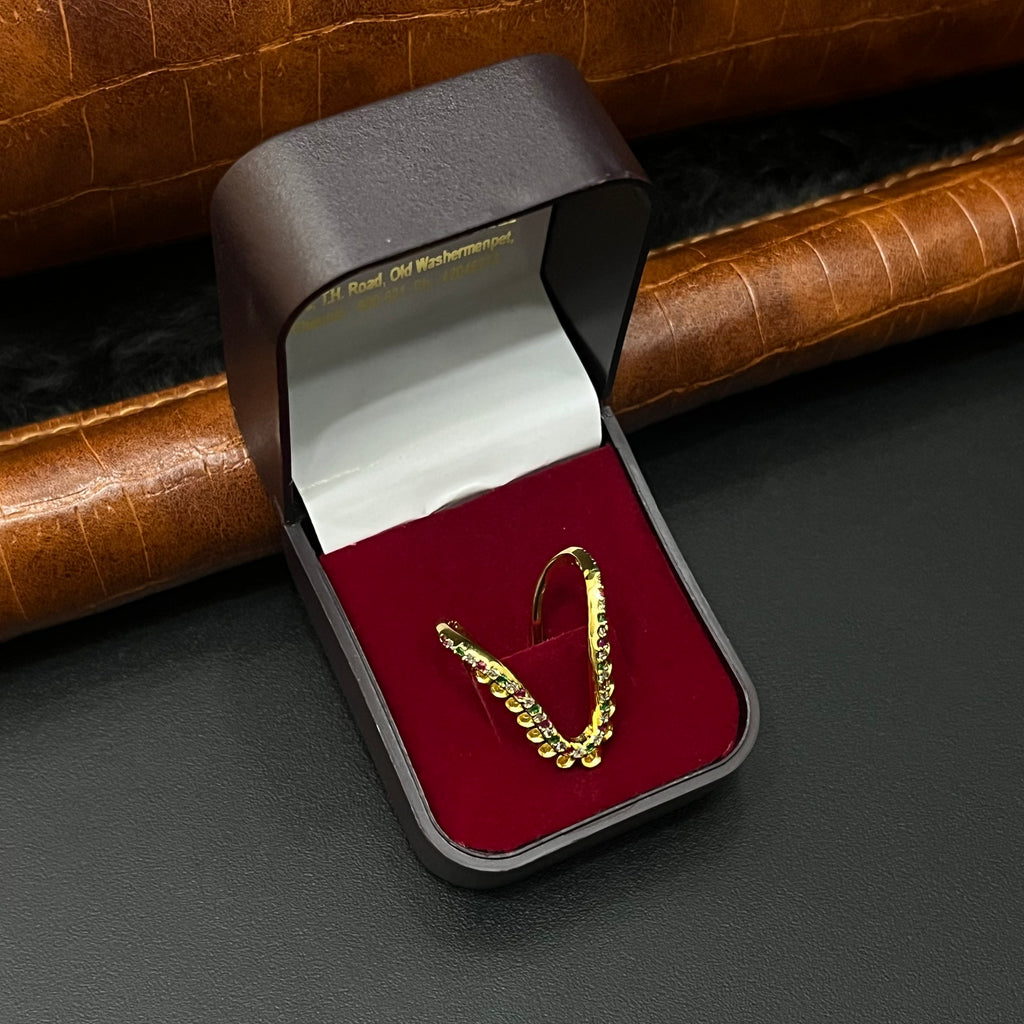 Silver Vanki Ring Gold Finished Multi Colour