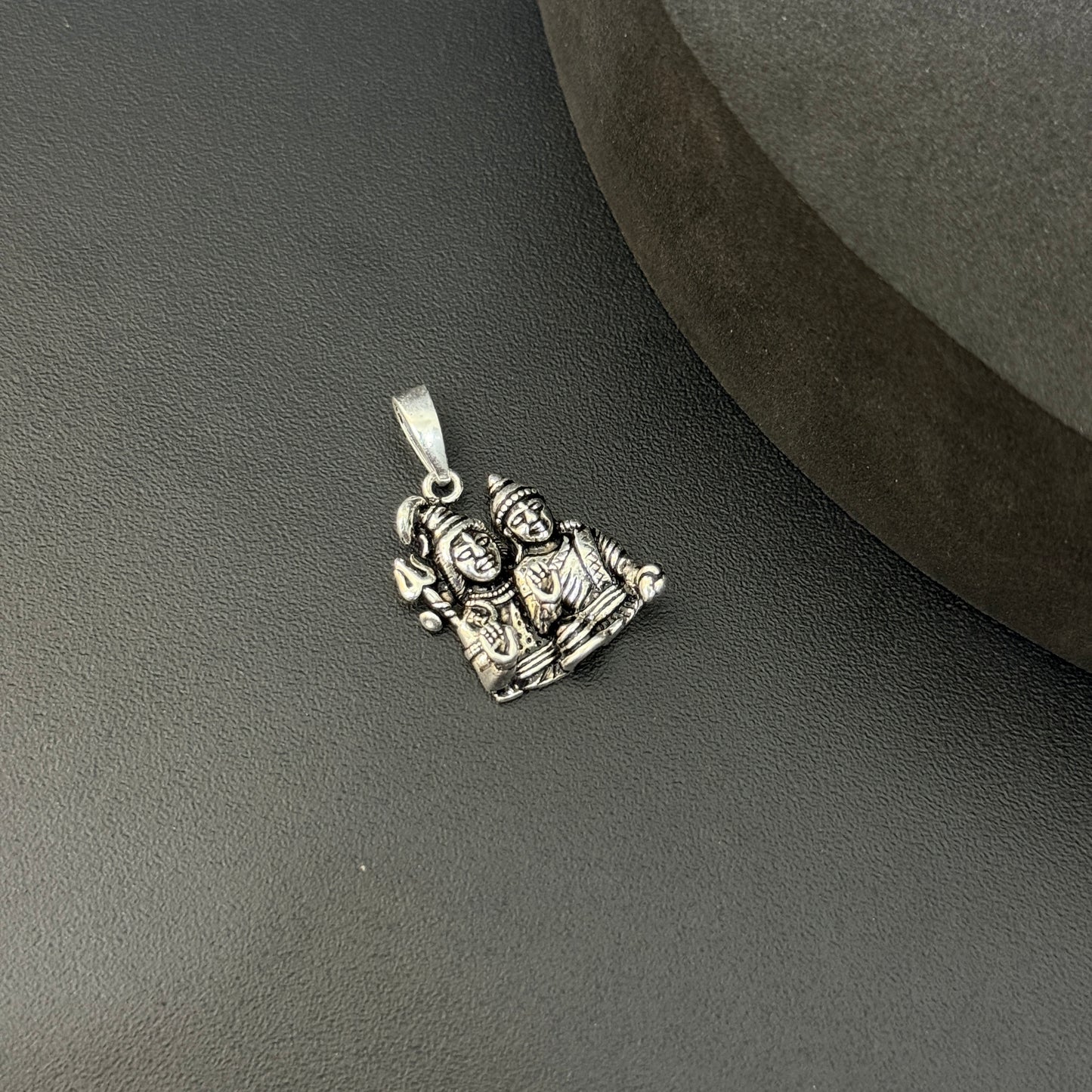 Silver Pendant  Shiva & Parvathi