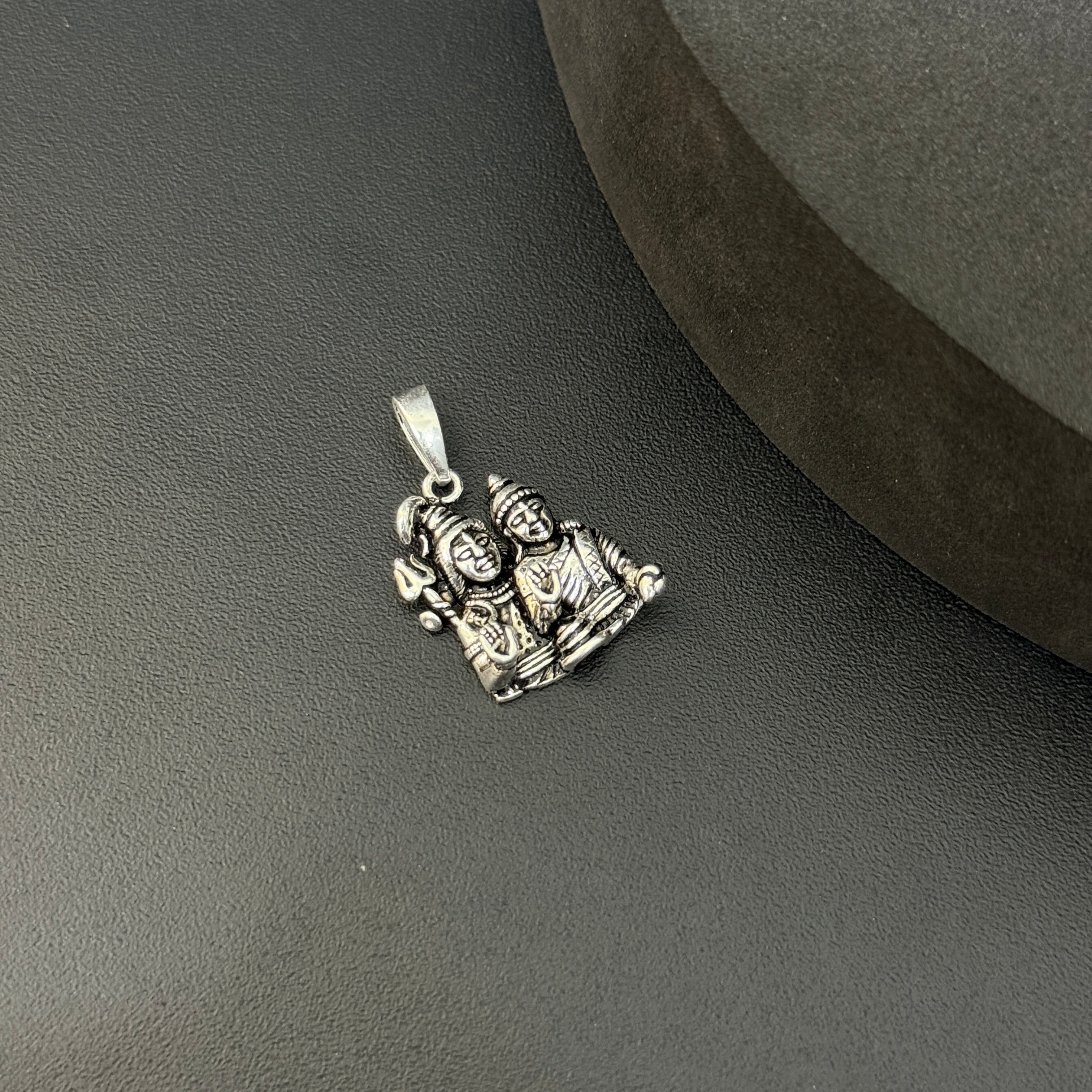 Silver Pendant  Shiva & Parvathi