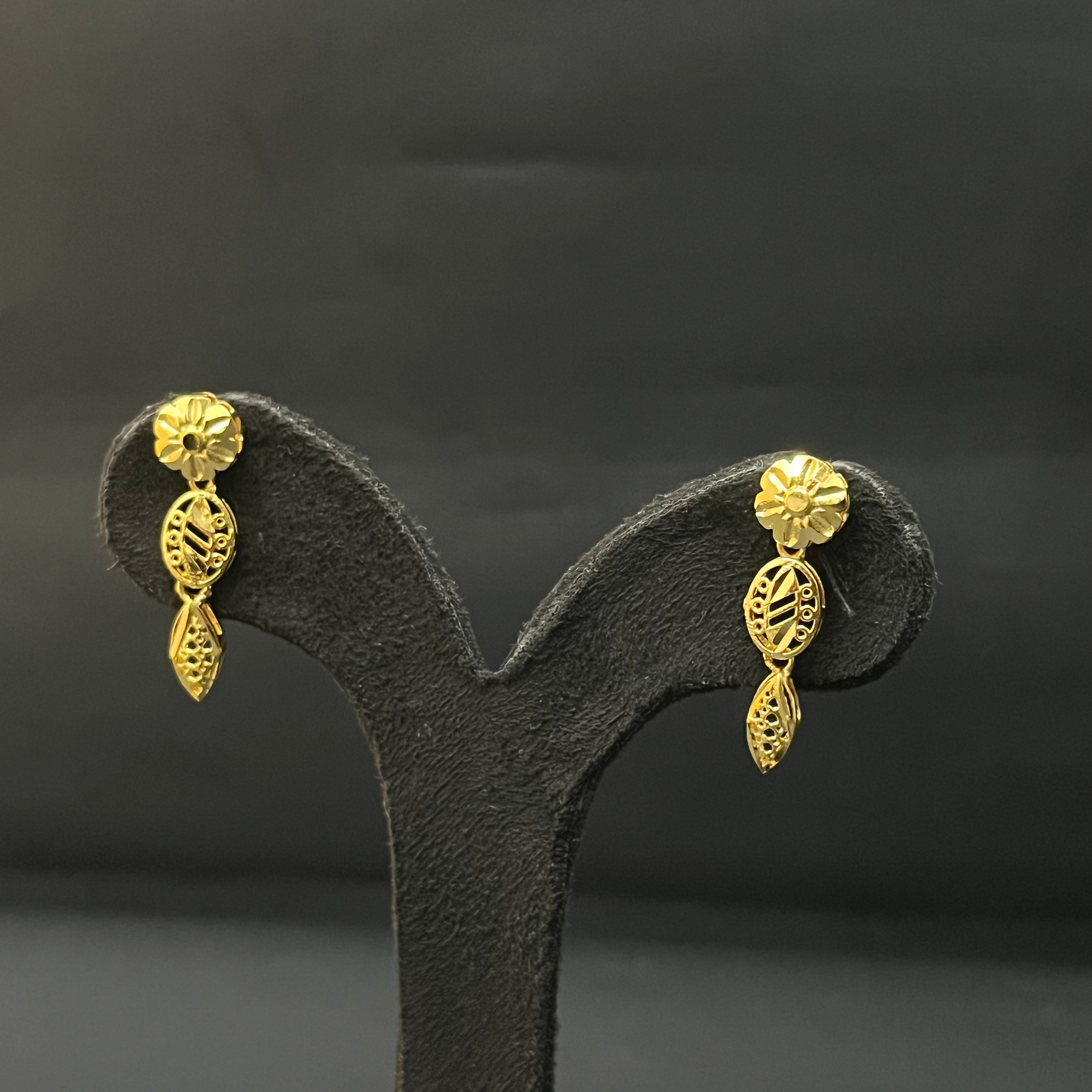 Silver Necklace & Stud Set Gold Finished Turkey Design T2