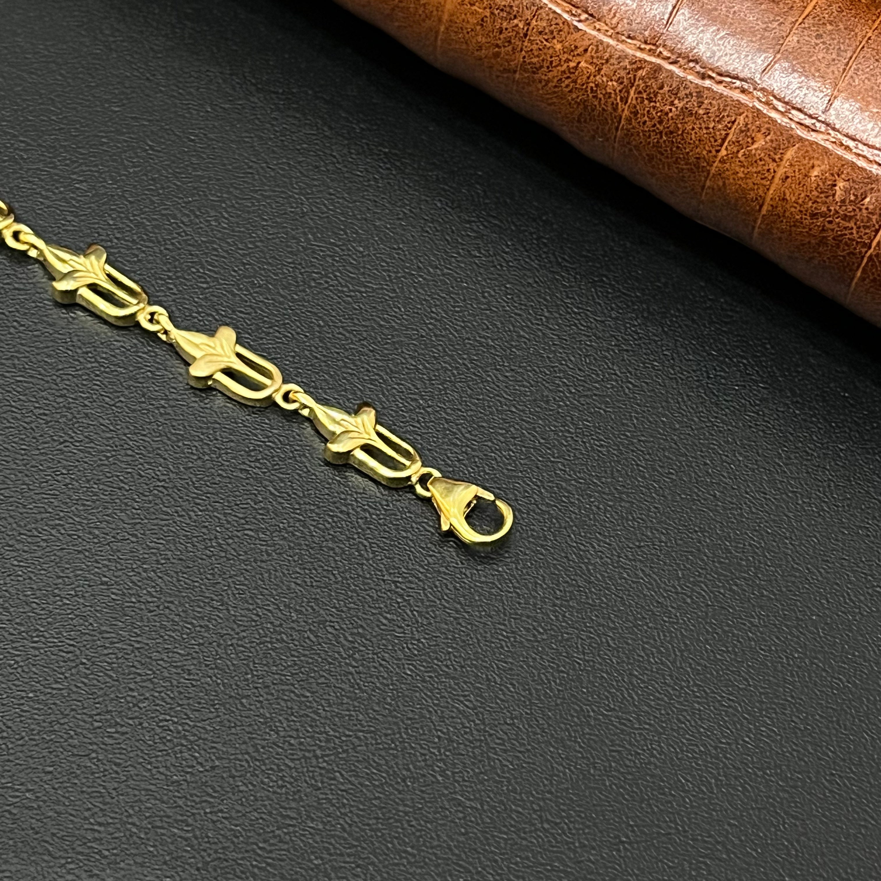 Silver Ladies Bracelet Petal Gold