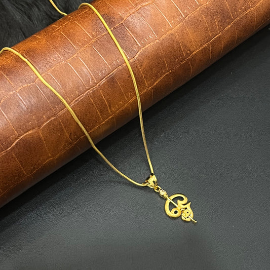 Silver Om & Vel Pendant Gold Finished